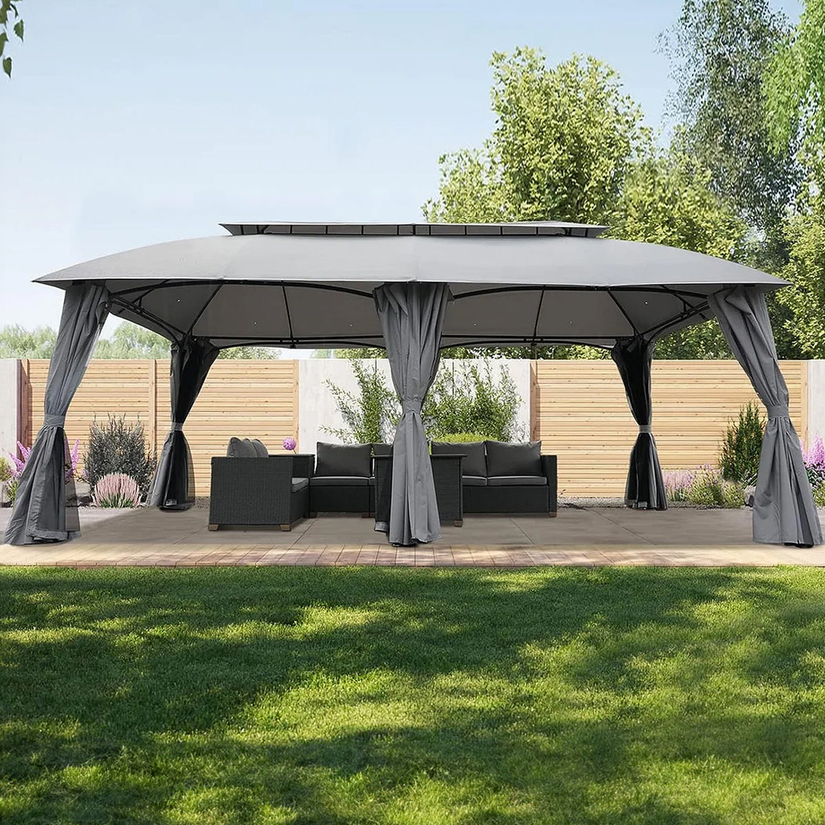 Grand Patio 13'x20' Gazebo for Patio Double Vent Canopy with Netting - $699.99 at Grand Patio