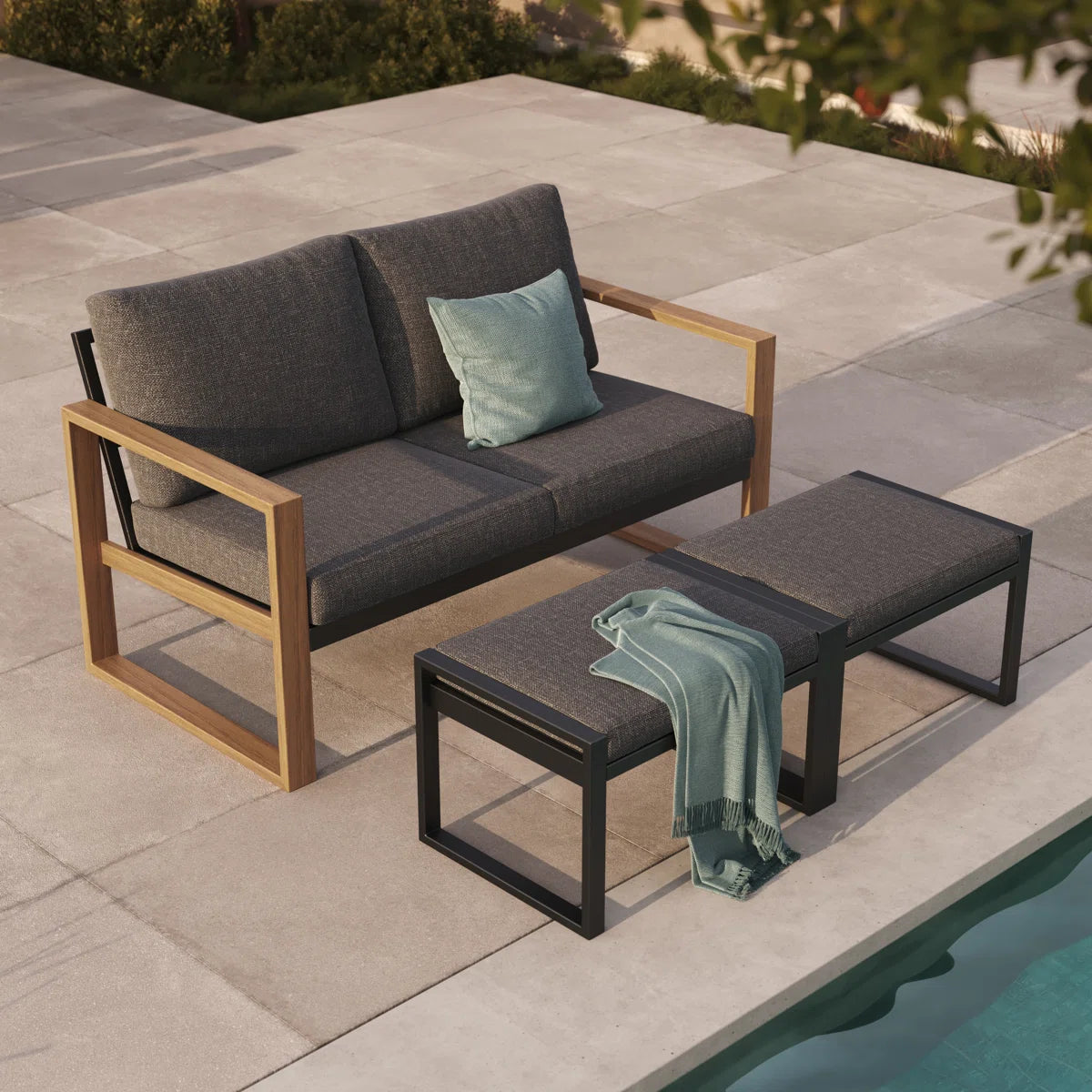 Grand Patio Duisburg 2-Seat  All Aluminum Outdoor Conversation Set - $499.99 at Grand Patio