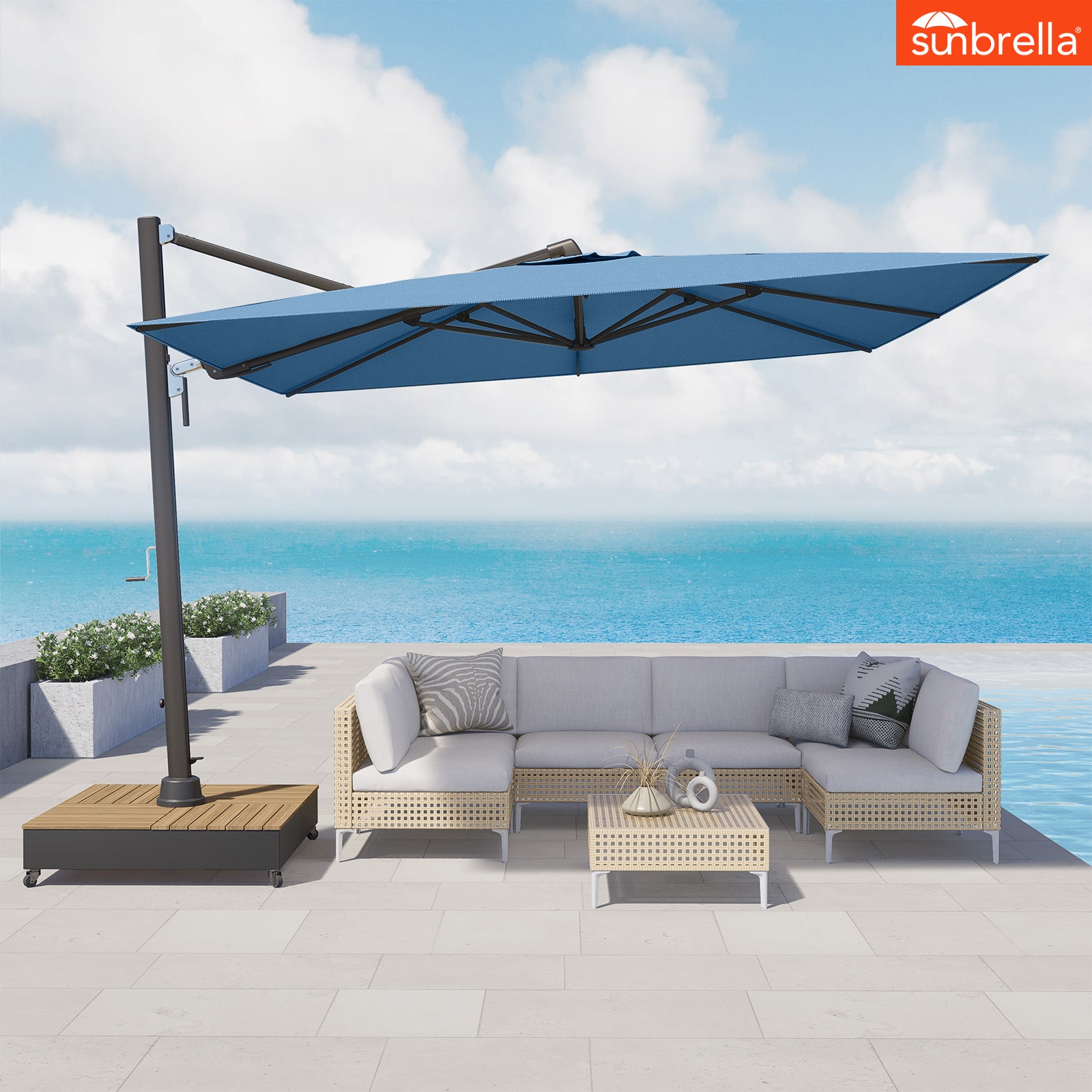 Grand Patio 10x13 FT Sunbrella Cantilever Aluminum Umbrella, 5-Year-Non-Fading - $1199.99 at Grand Patio