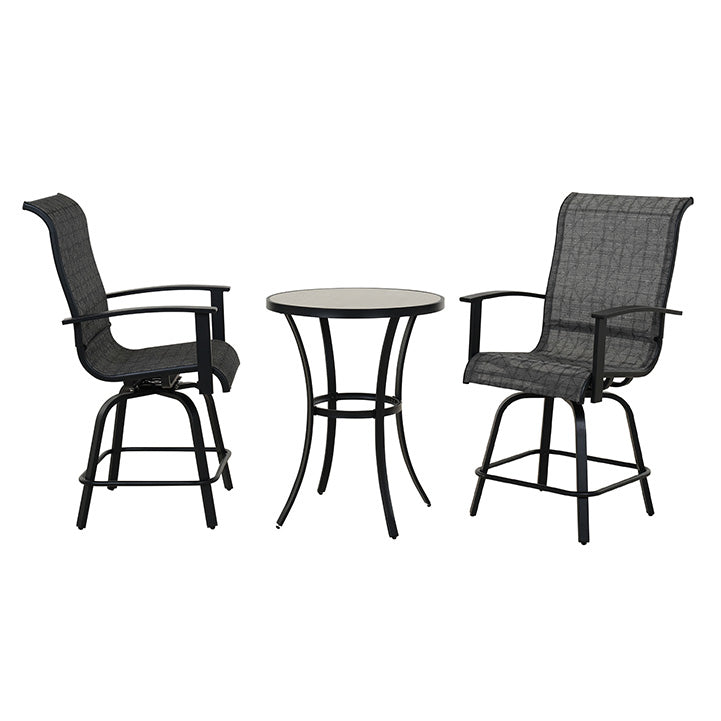 Grand Patio 3 Piece High Foot Swivel Stool Bar Set with Rotation Function - $319.99 at Grand Patio