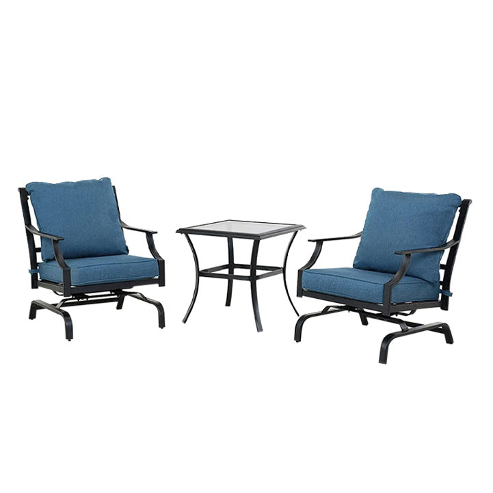 Grand Patio 3 Piece Metal Bistro Rocking Chairs, Indoor Outdoor Chat Set - $319.99 at Grand Patio