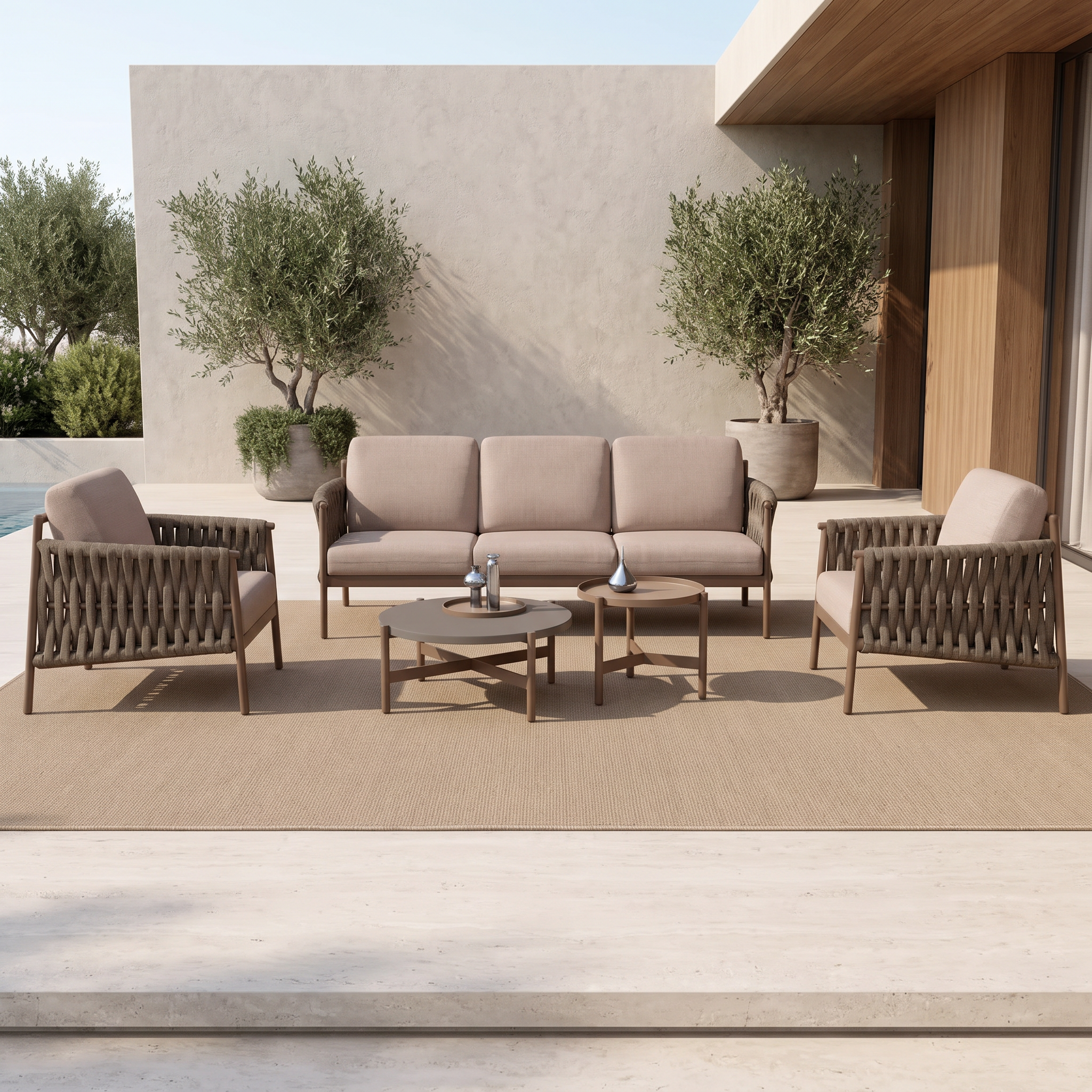 Grand Patio 5-Seat Conversation Sofa Set, Thick Cotton Rope Outdoor Patio Furniture with Cushions - $899.99 at Grand Patio