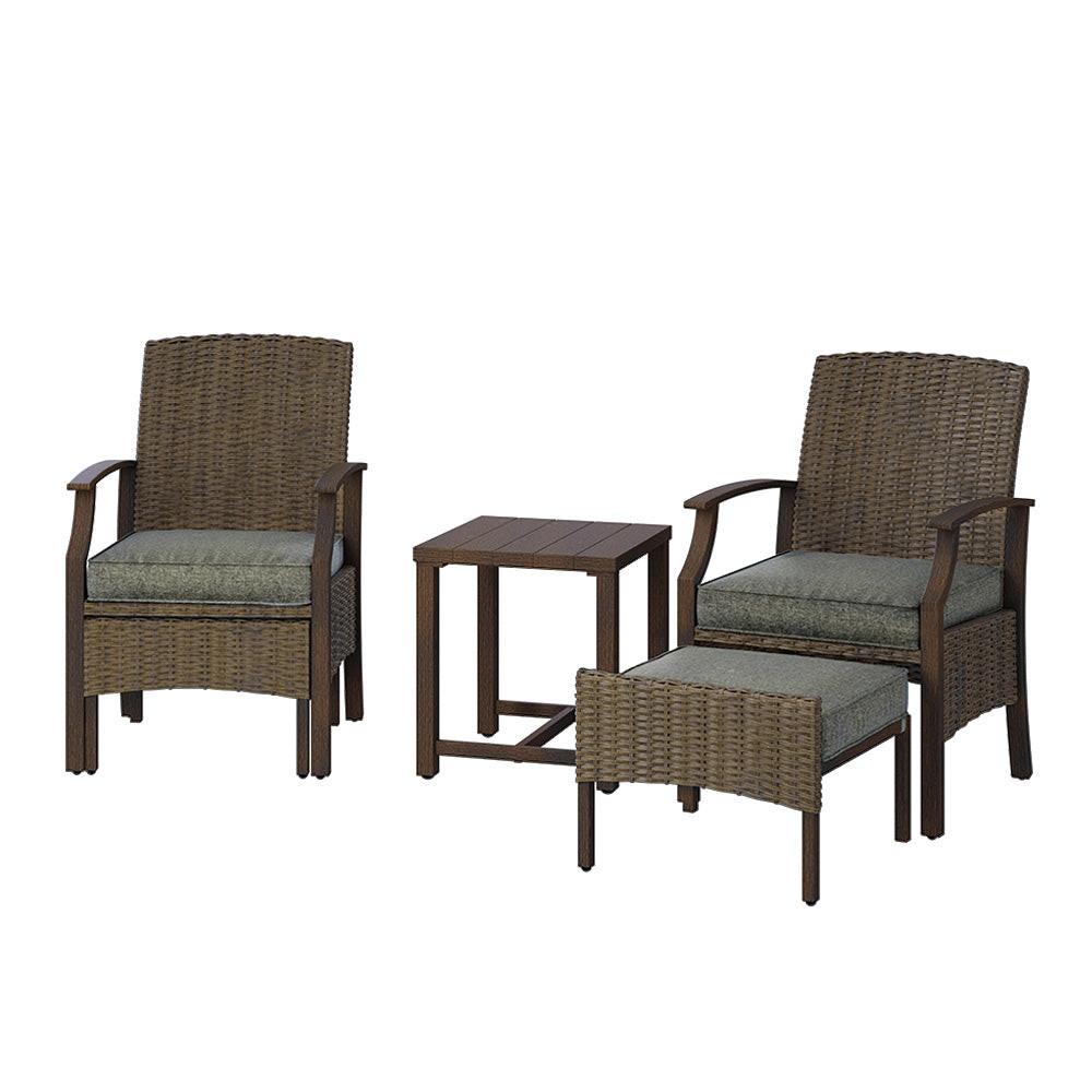 Grand Patio 5 Pieces Outdoor Patio Furniture Sets Weather Resistant Wicker Outdoor Chairs with Ottomans and Coffee Tables - $449.99 at Grand Patio