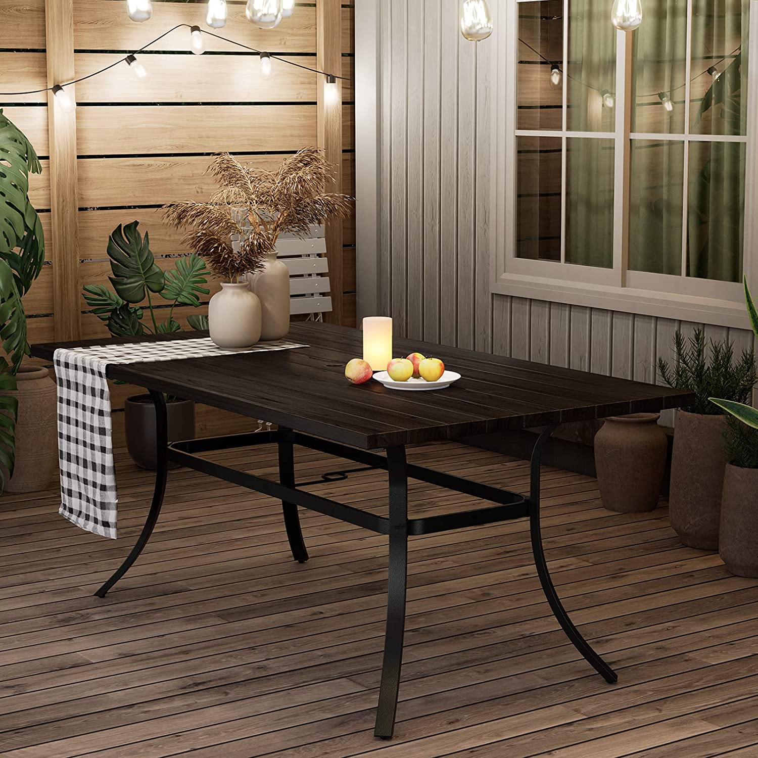 Grand Patio Outdoor 42'' Metal Dining Table Round with 1.5“ Umbrella Hole, Rust-Free Steel Picnic Table - $169.99 at Grand Patio