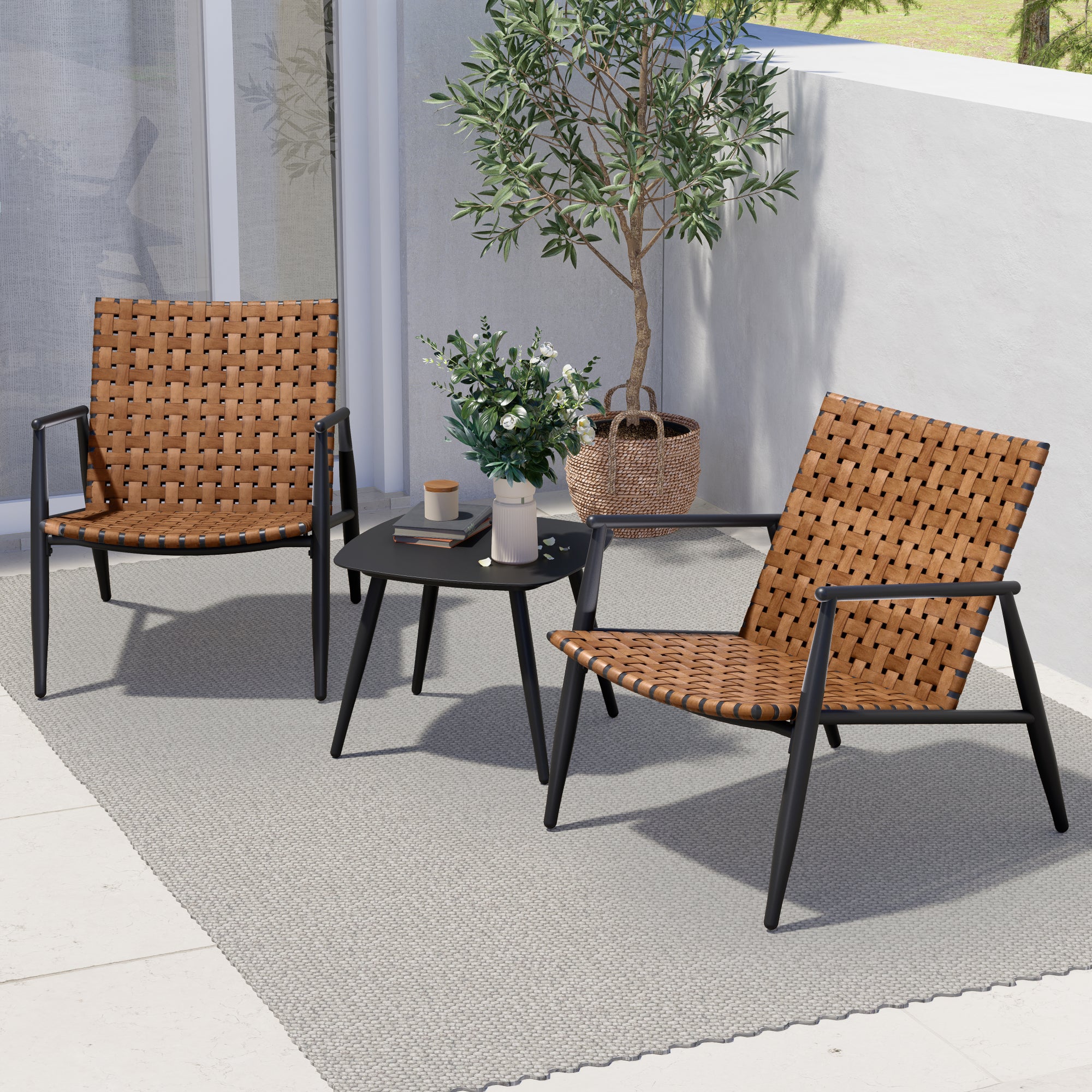 Grand Patio OUTDOOR AKSEL Woven Retro Lounge Chairs - $229.99 at Grand Patio