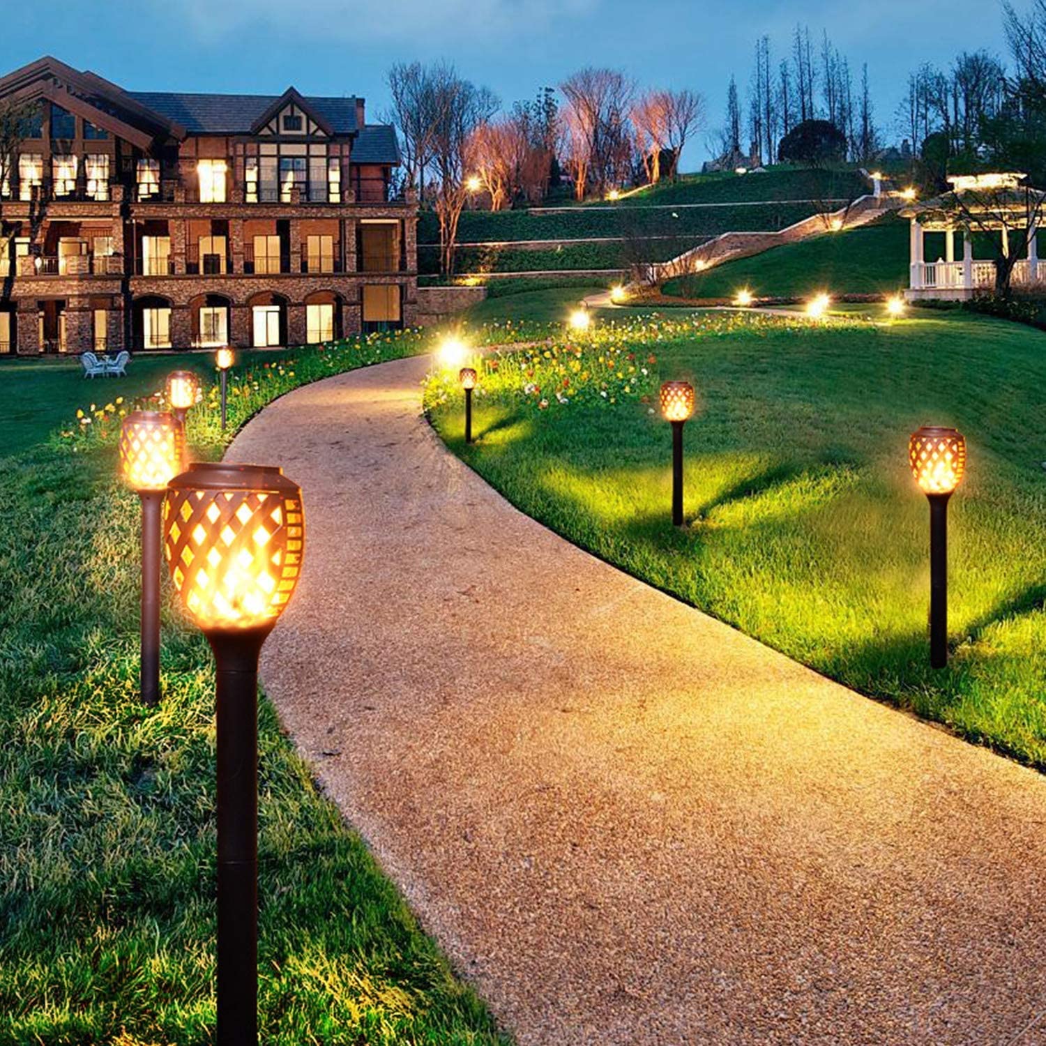 Grand Patio Outdoor Solar Torch Light with Water-Resistant Flickering Flames - $49.99 at Grand Patio