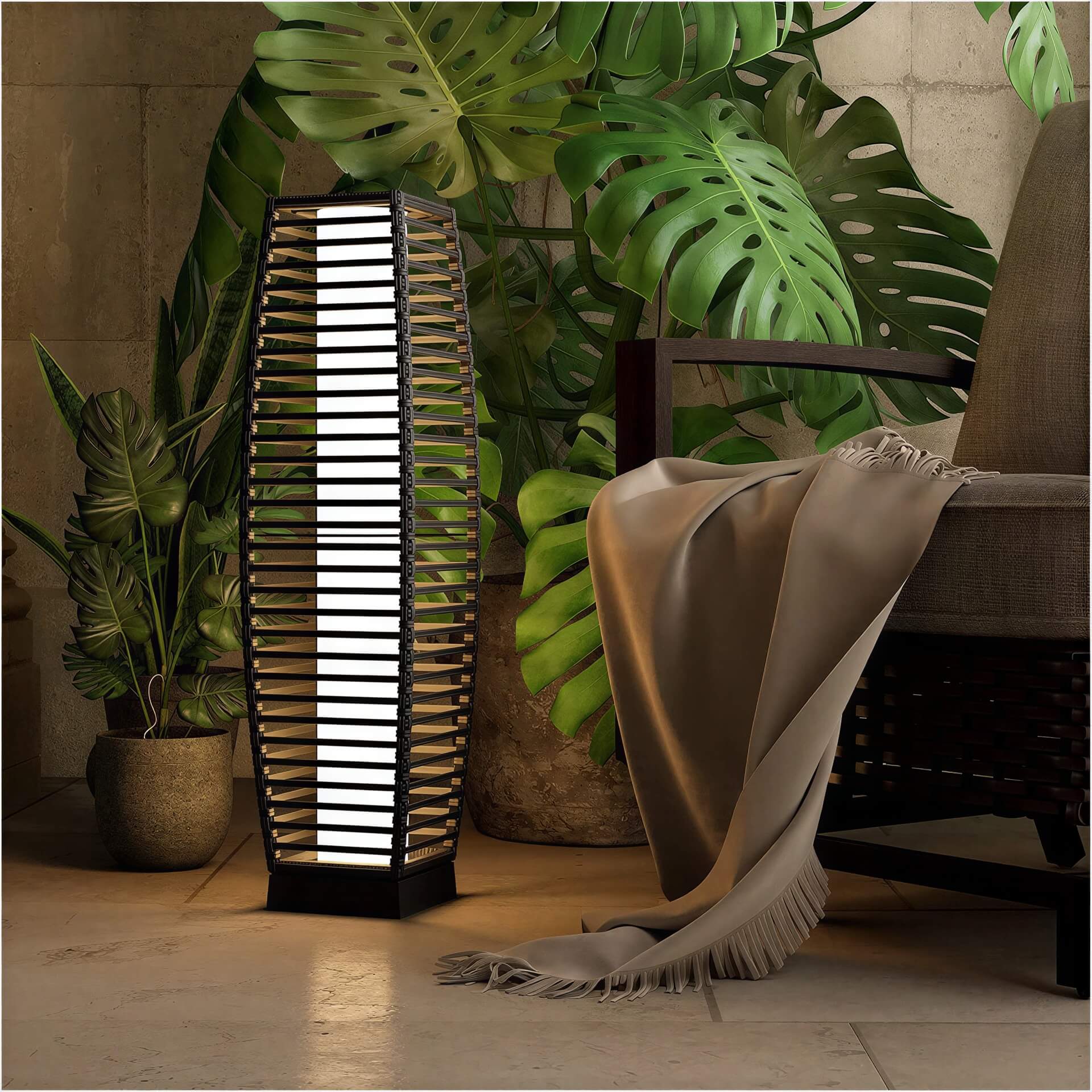 Grand Patio Outdoor Solar-Powered Crossover Woven Resin Wicker Floor Lamp - $89.99 at Grand Patio