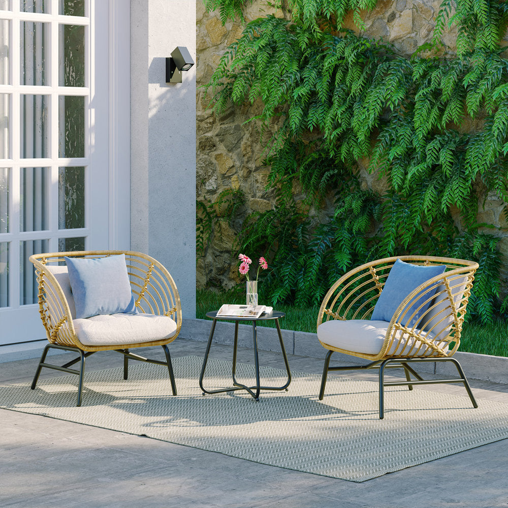 Grand Patio Outdoor Wicker Sofa 5-Piece Set with Beige Thick Cushions, with Patio Coffee Table - $369.99 at Grand Patio