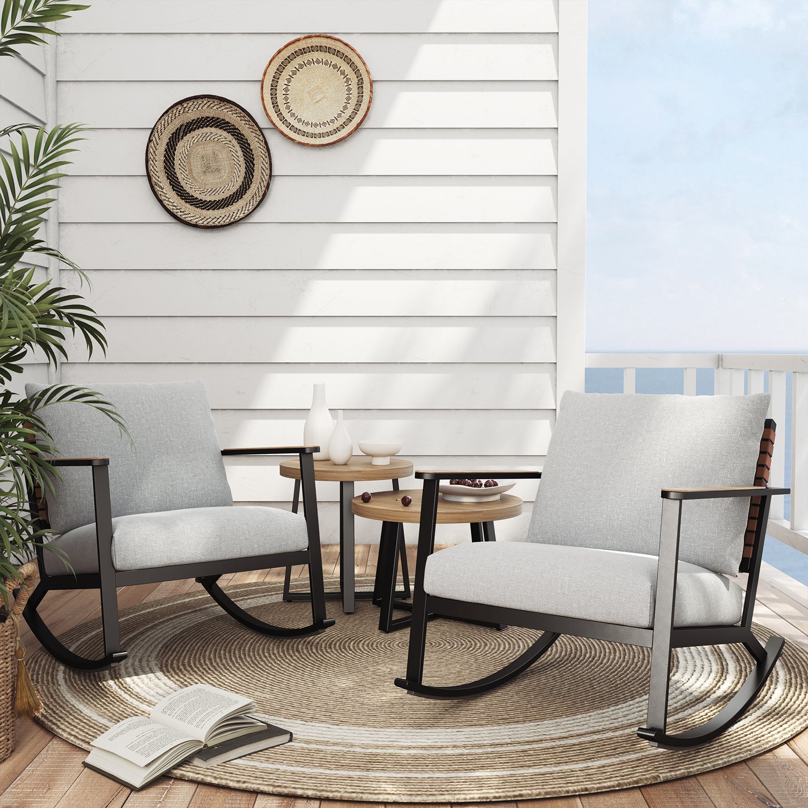 Grand Patio Rocking Chairs Bistro Set with Thick Cushions - $449.99 at Grand Patio