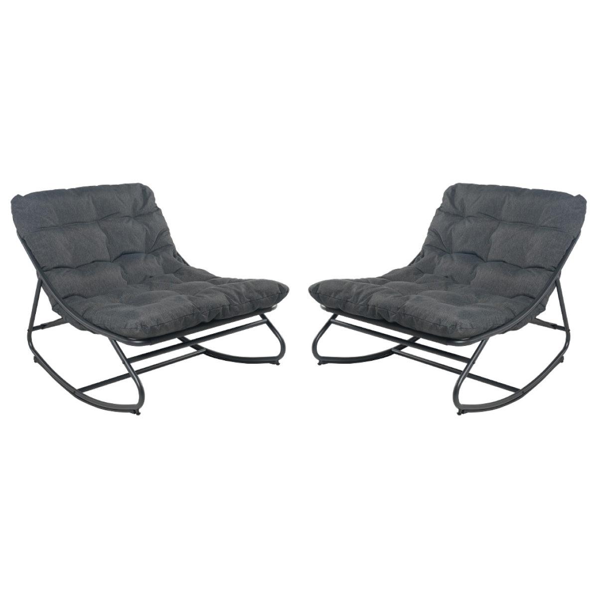 Grand Patio Indoor & Outdoor Rocking Chair with Thicken Dark Grey Cushion Set - $269.99 at Grand Patio