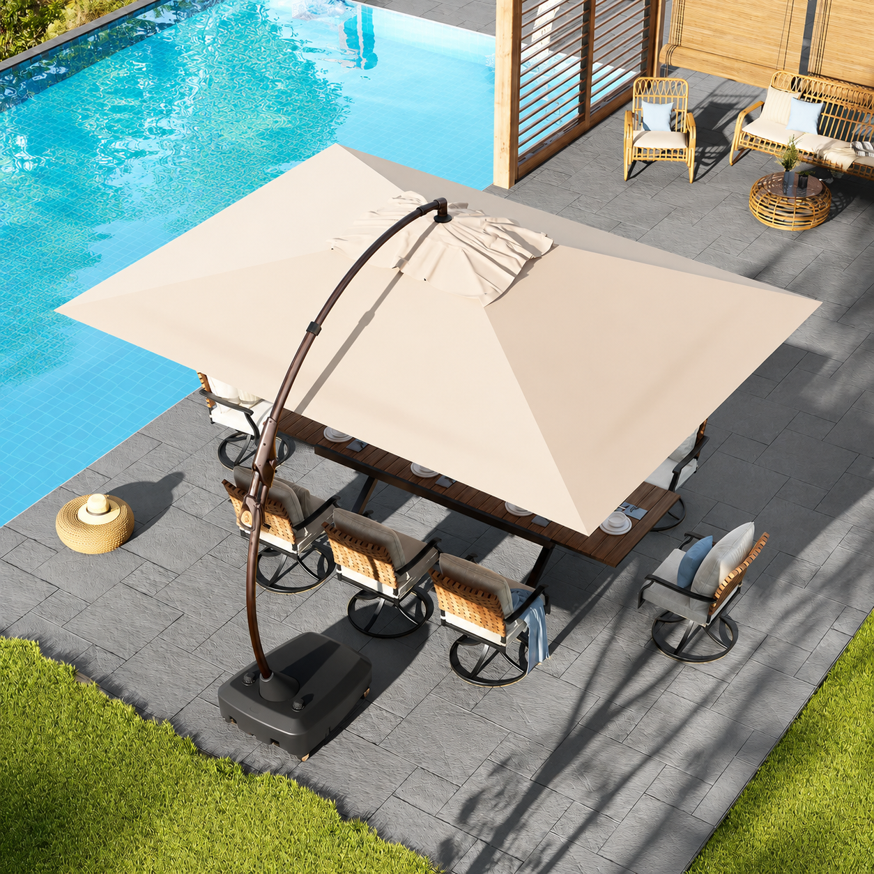 Grand Patio 10x13 FT Rectangular Cantilever Patio Umbrella with Base & Umbrella Cover - $549.99 at Grand Patio