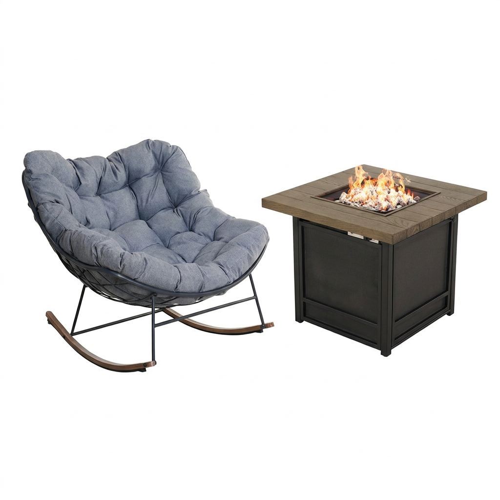 Grand Patio Royal Rocking Chair with Fire Table Set, 5 colors - $359.99 at Grand Patio