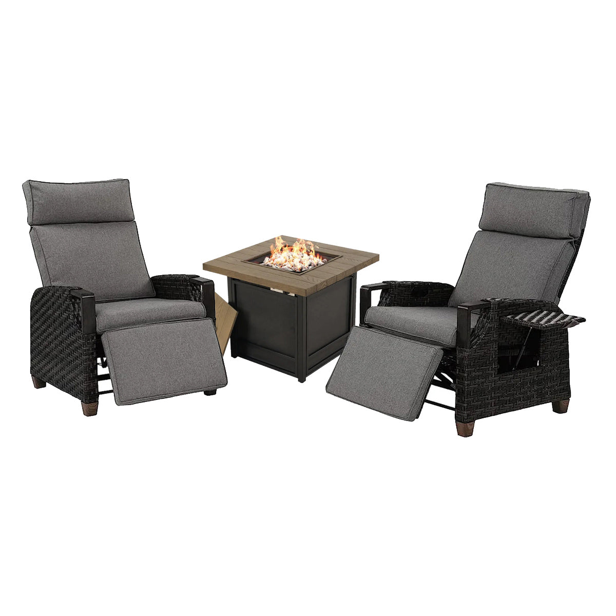 Grand Patio Indoor &Outdoor Recliner Air Pump Wicker Reclining Chair Independent Back and Leg Adjustment Set - $829.99 at Grand Patio