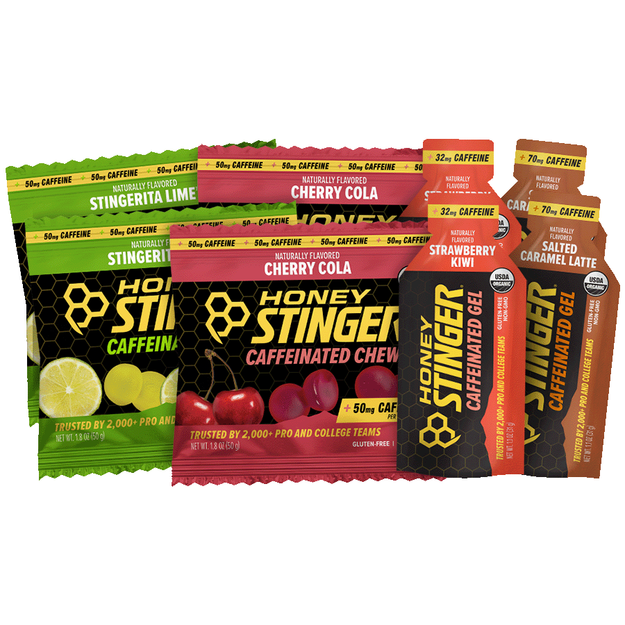 Caffeinated Energy Gels & Chews Sampler Pack of 8