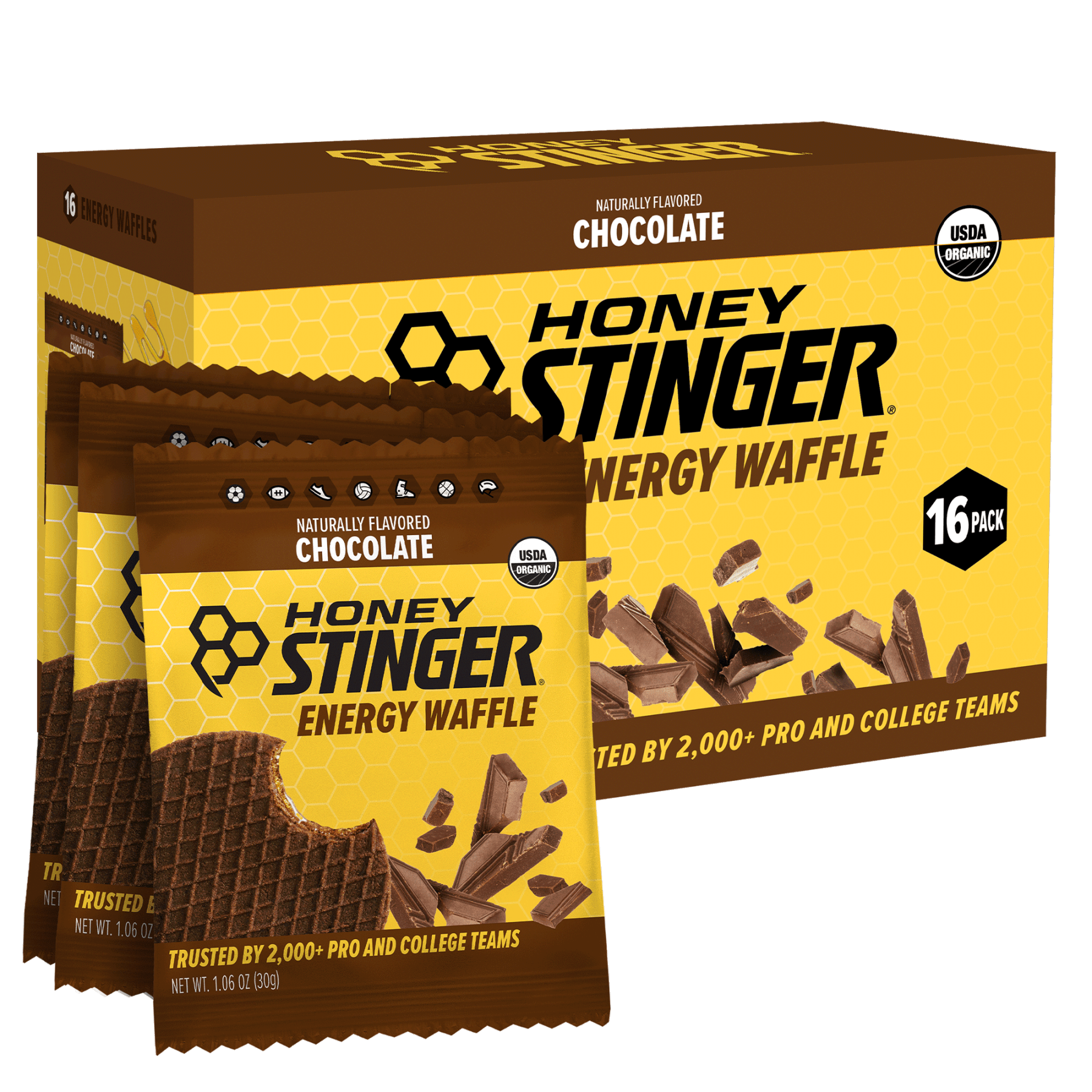 Chocolate Classic Energy Waffle Box of 16