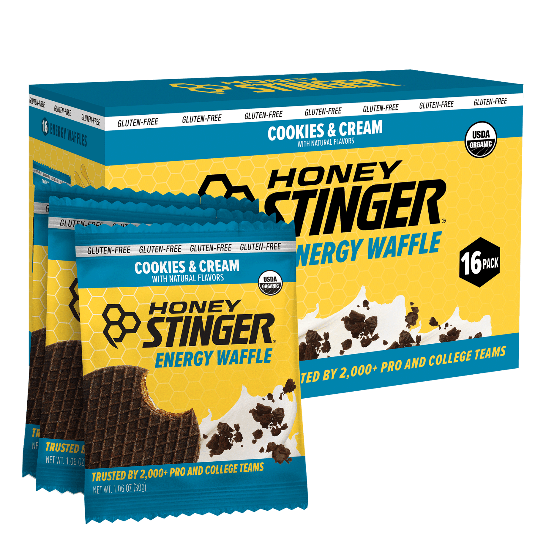 Cookies & Cream Gluten-Free Energy Waffle Box of 16