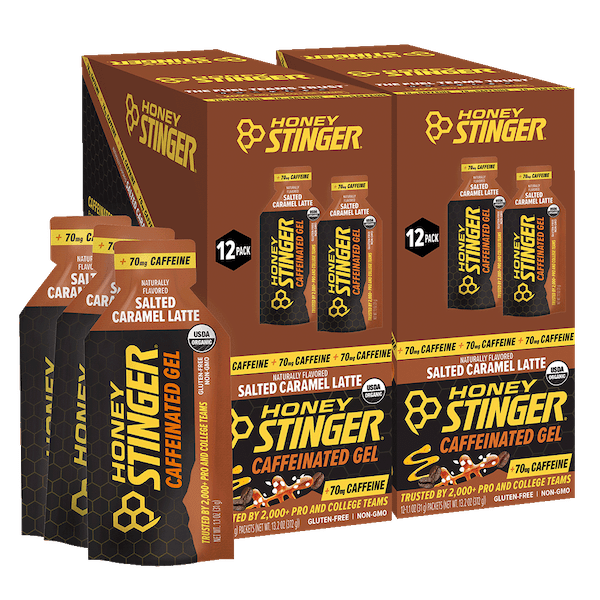 Salted Caramel Latte Caffeinated Energy Gel Box of 24