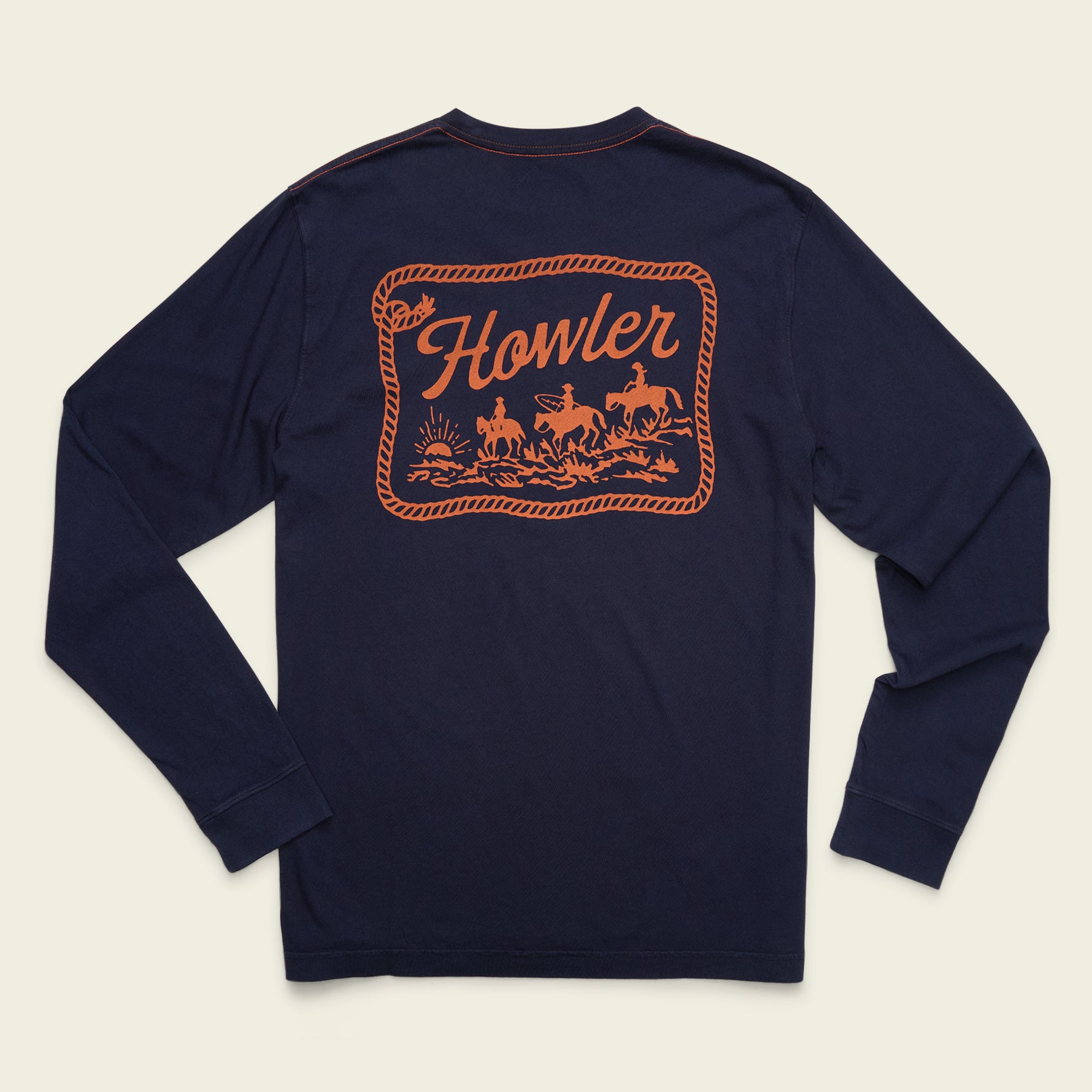 Howler Brothers Howler Posse Cotton Longsleeve T-Shirt - Navy - $45.00 at Howler Brothers
