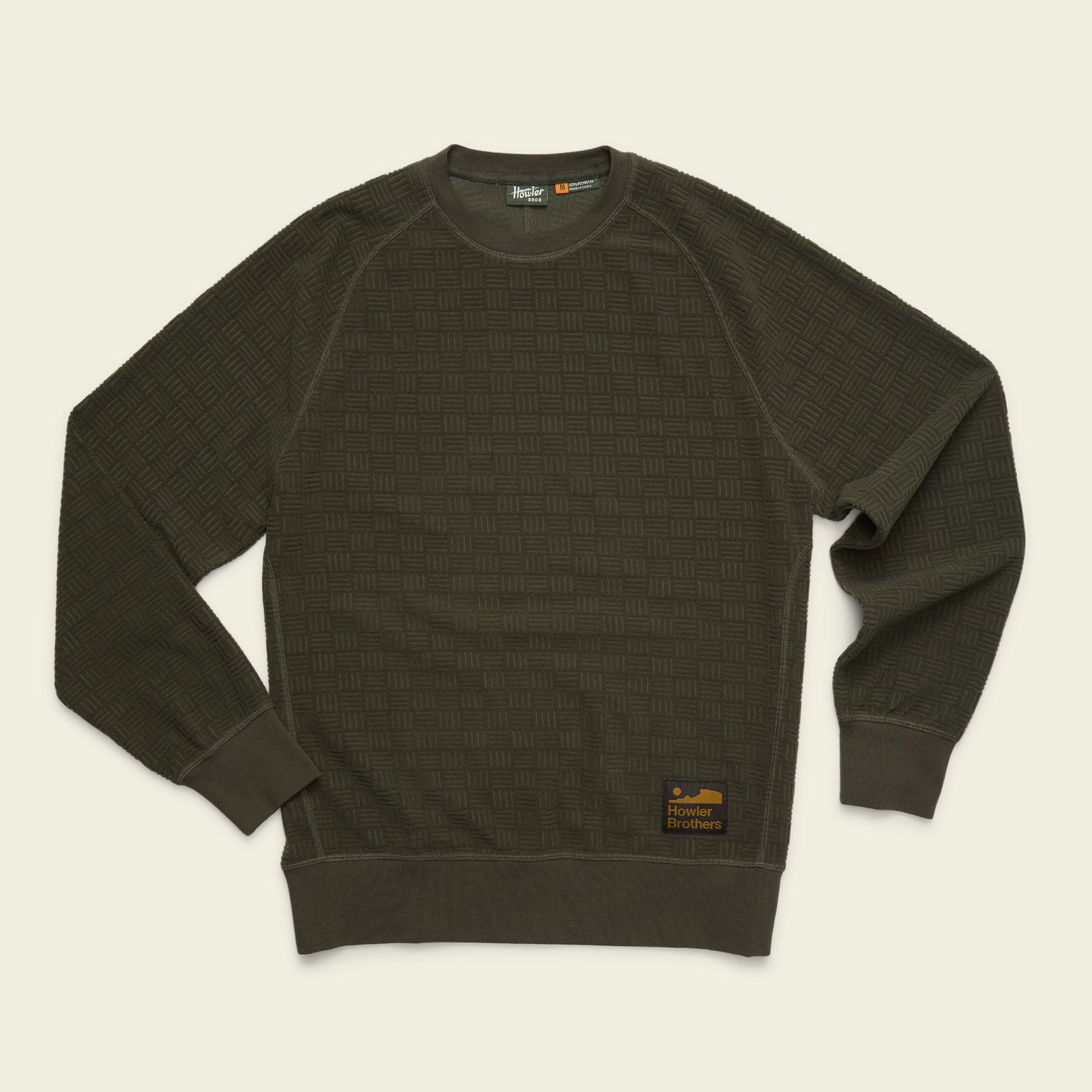 Howler Brothers Eleos Fleece Crewneck - Grids : Army - $89.00 at Howler Brothers