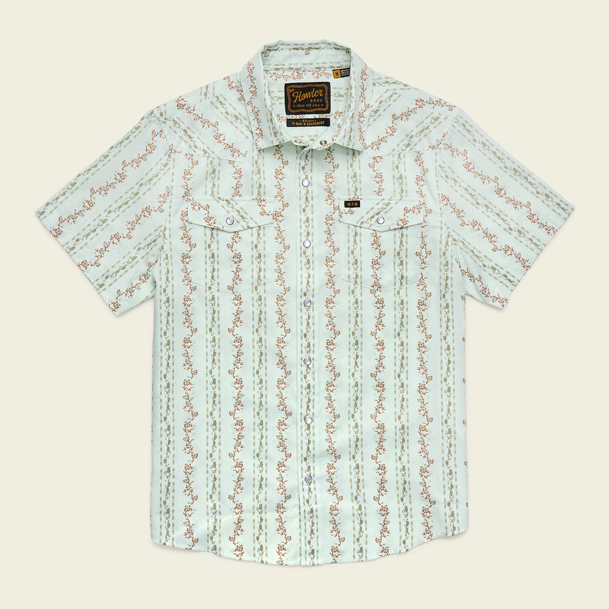 H Bar B Snapshirt - Hibiscus Ribbons : Mint
