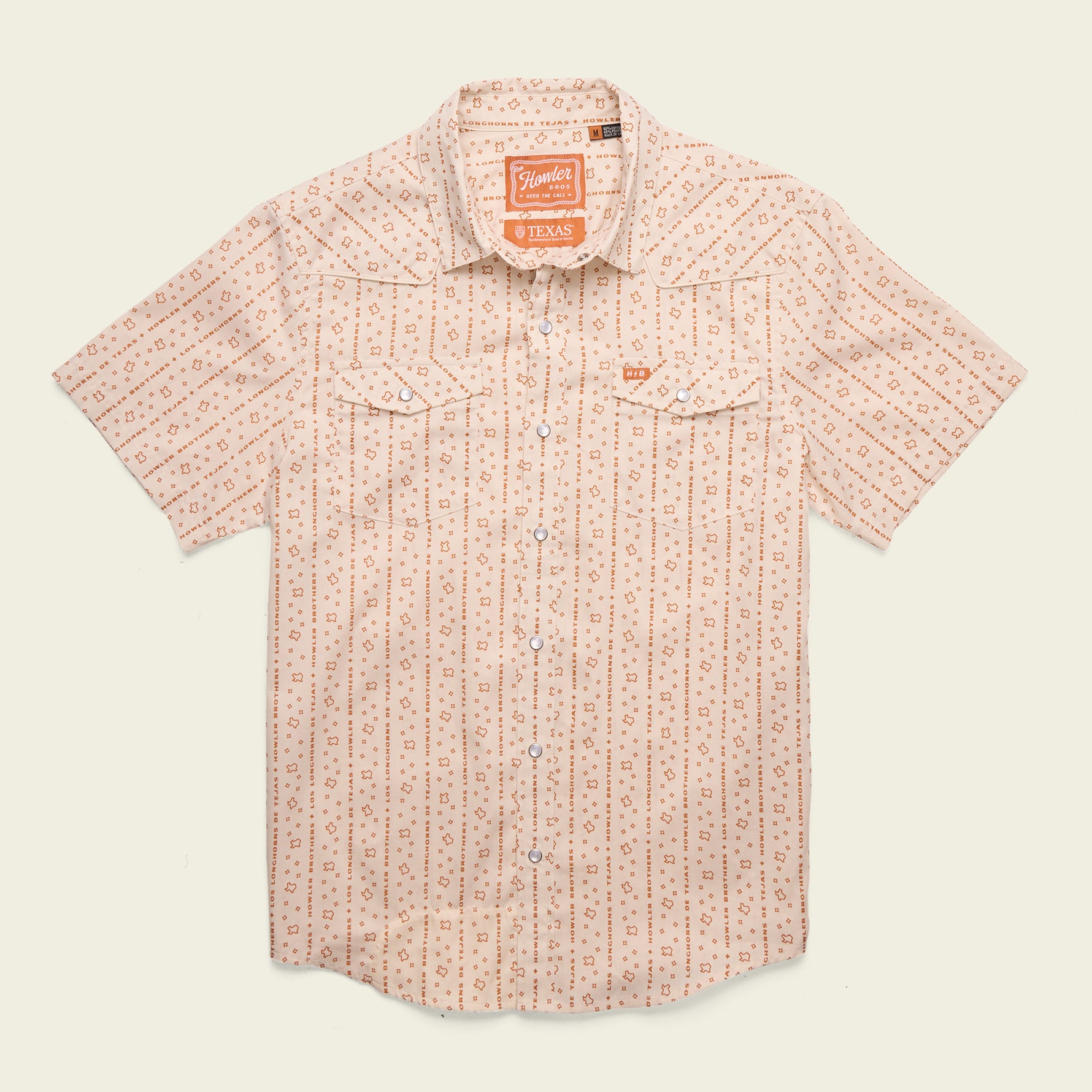 Howler Brothers Texas Longhorns H Bar B Snapshirt - Los Longhorns Stripe : Riverbed Oxford - $109.00 at Howler Brothers