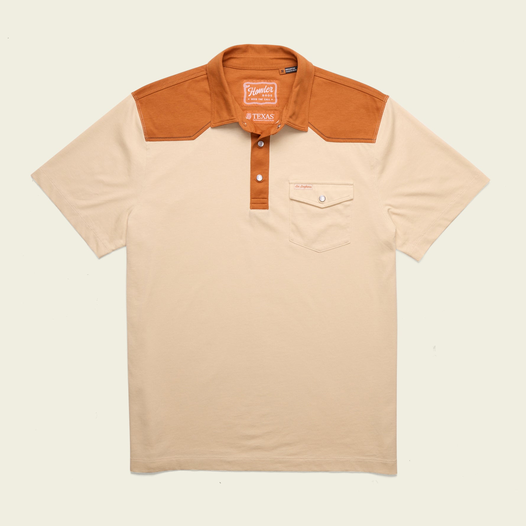Howler Brothers Texas Longhorns Ranchero Polo - Burnt Orange / White - $115.00 at Howler Brothers