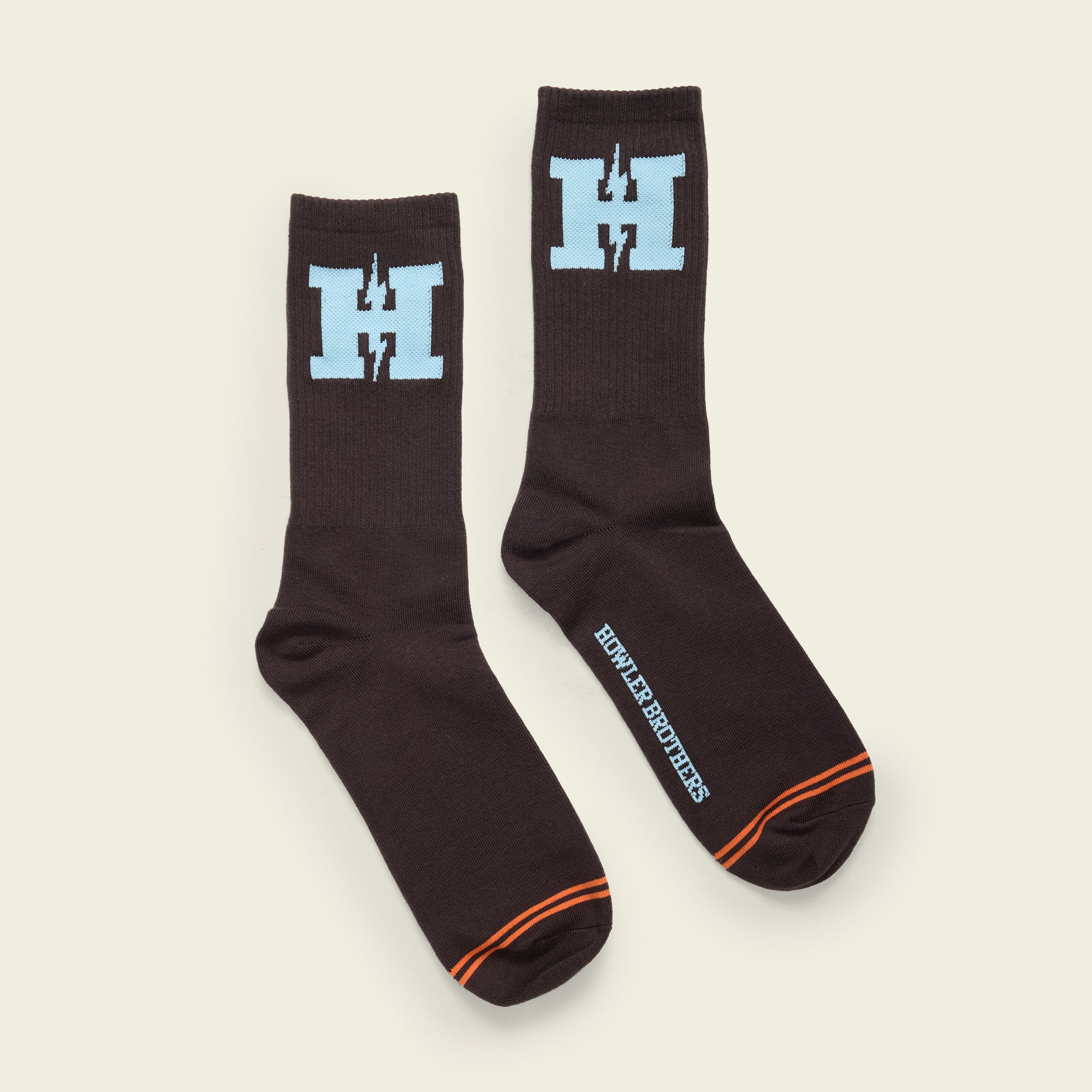 Howler Brothers H-Bolt Socks - Brown / Light Blue - $18.00 at Howler Brothers