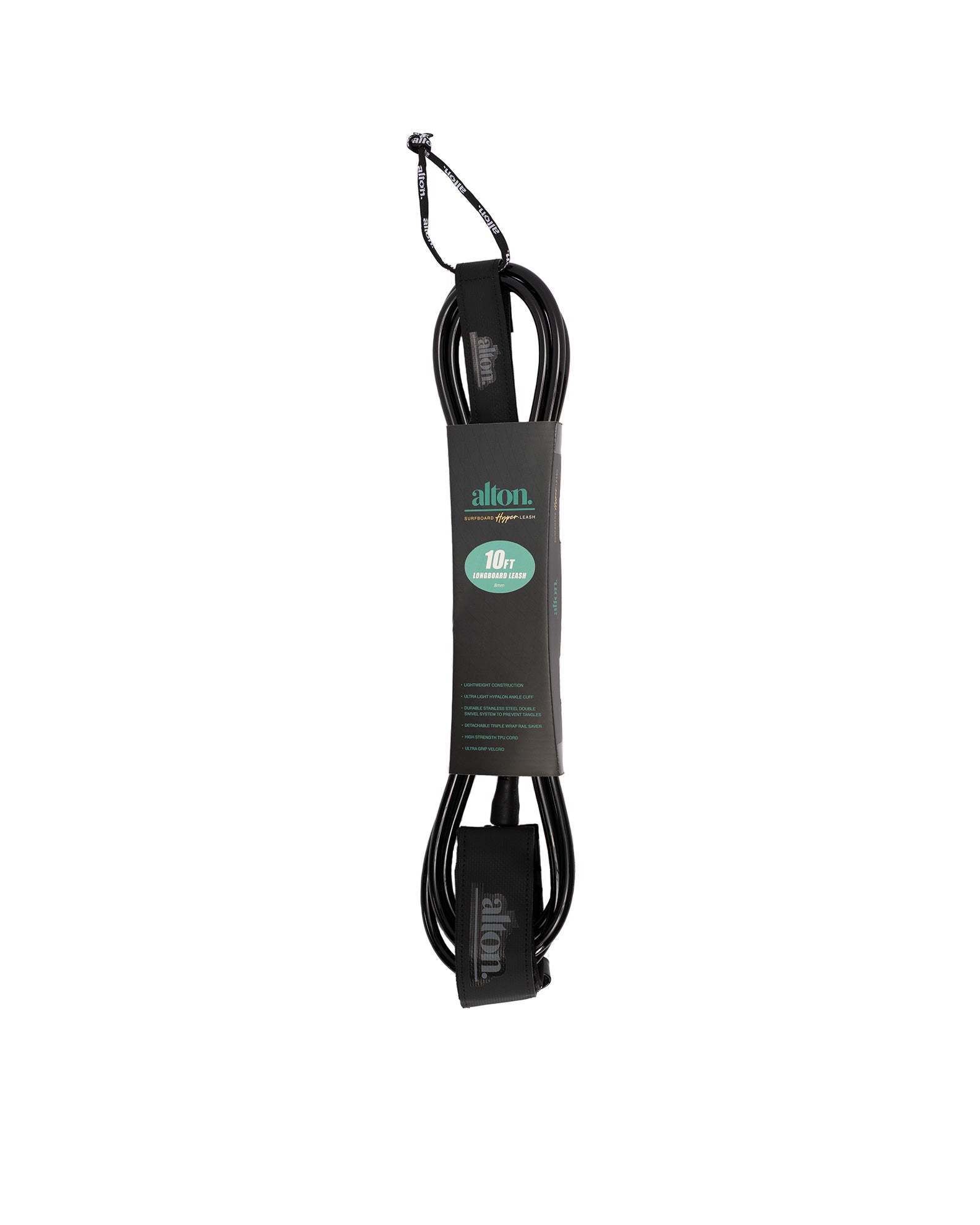 Alton 10' Surfboard Pro Regular Longboard Leash - Black - $34.99 at Jack's Surfboards