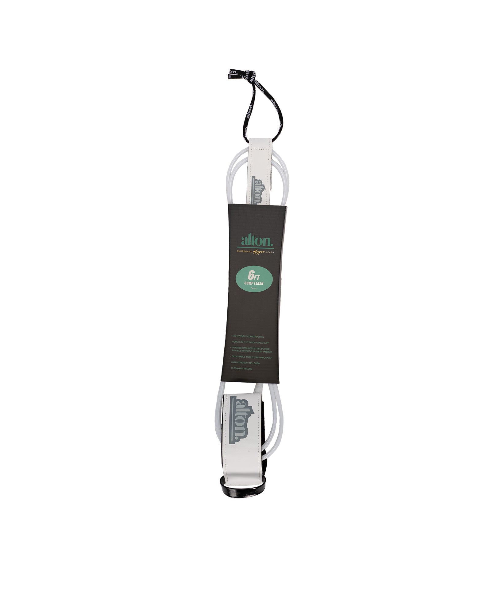 Alton 6' Surfboard Pro Comp Leash - White - $27.99 at Jack's Surfboards