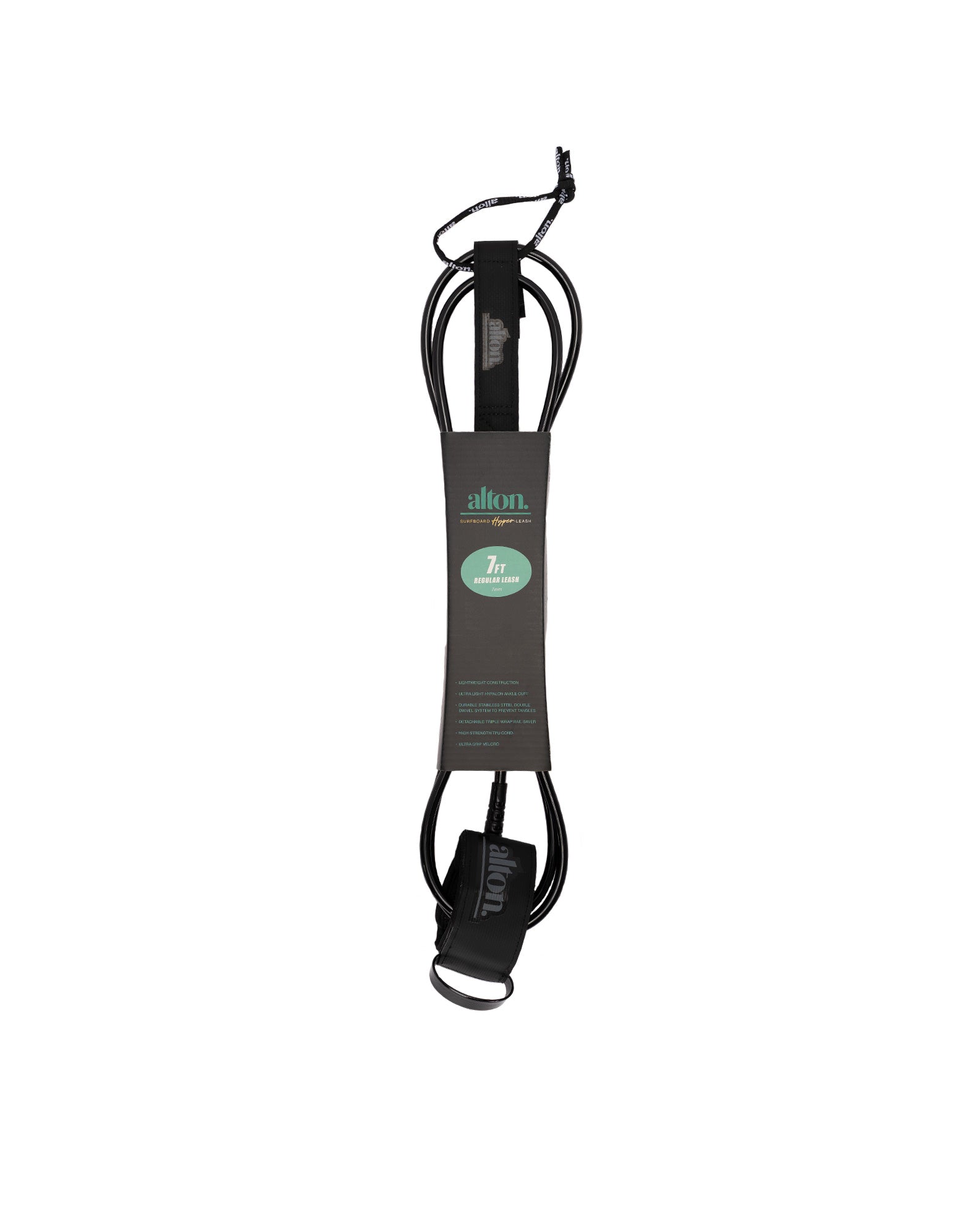 Alton 7' Surfboard Pro Regular Leash - Black - $29.99 at Jack's Surfboards