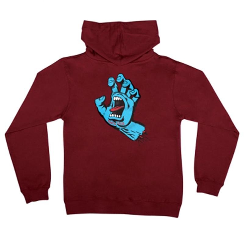 Santa Cruz (8-16) Boy's Screaming Hand Pullover Hoodie - Maroon - $45.00 at Jack's Surfboards