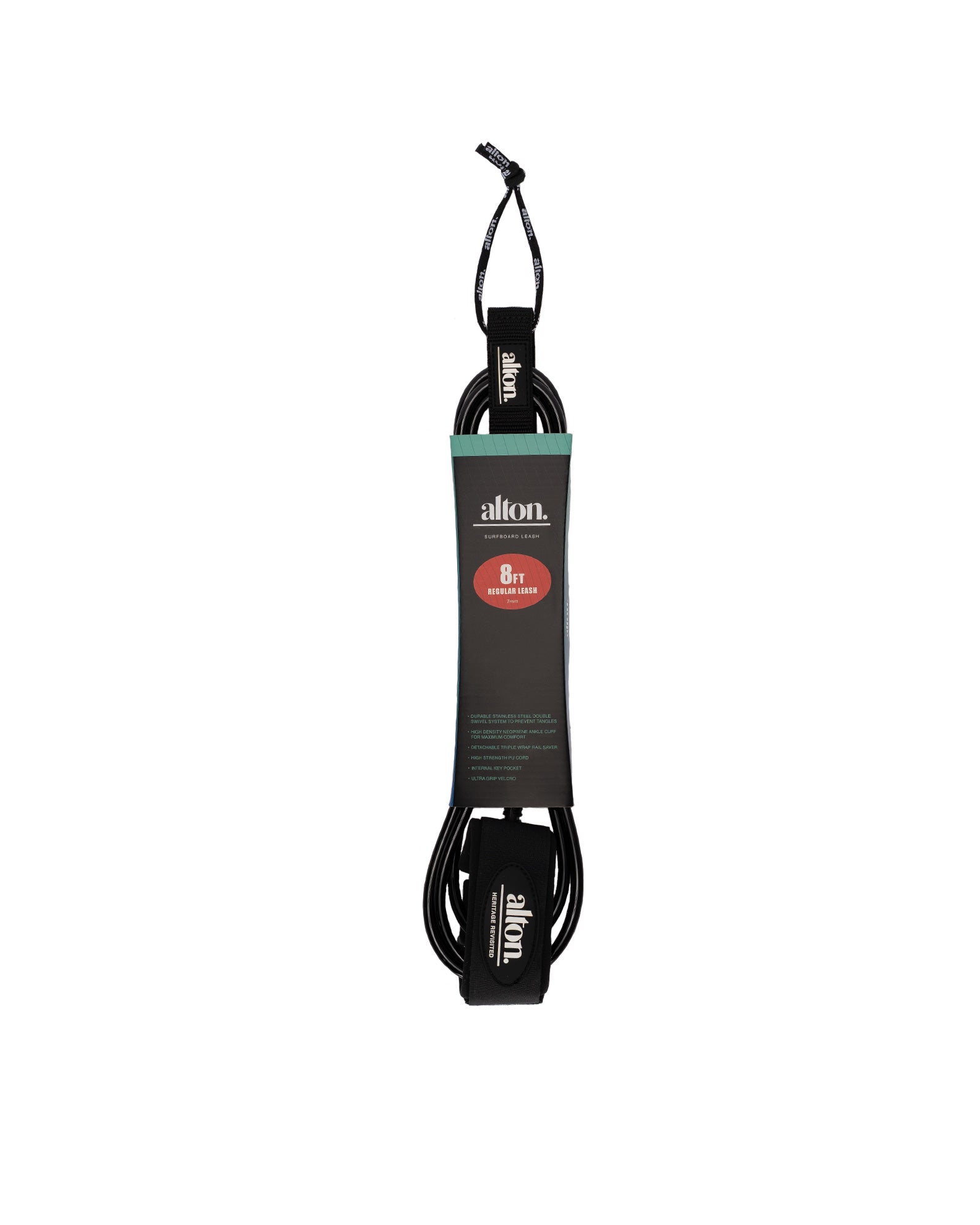 Alton 8' Surfboard Standard Regular Leash - Black - $27.99 at Jack's Surfboards