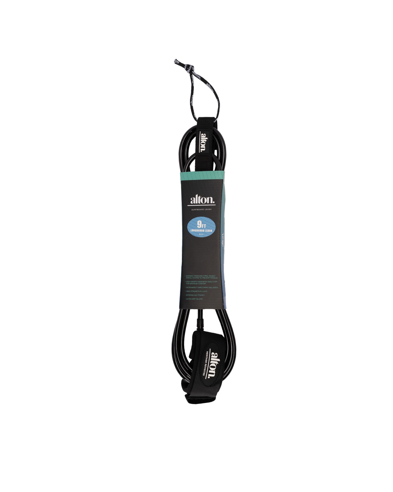 Alton 9' Surfboard Standard Regular Leash - Black - $28.99 at Jack's Surfboards