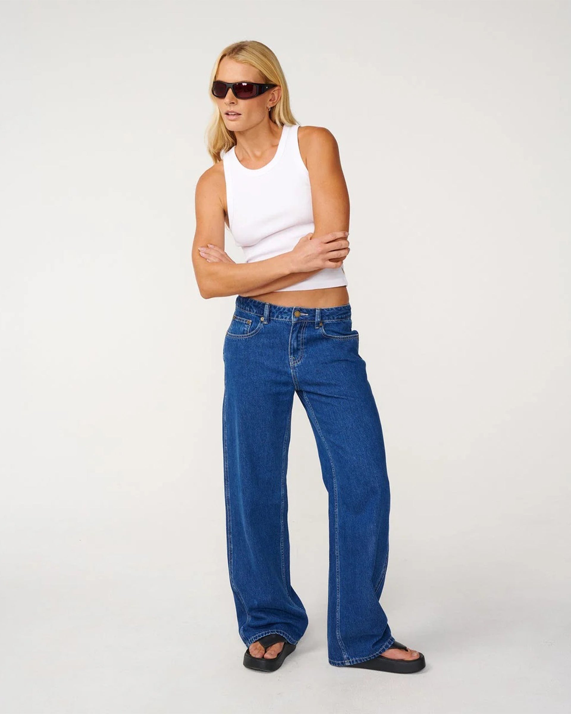 Rip Curl Women's Aggie Relaxed Jeans - Mid Blue - $89.95 at Jack's Surfboards