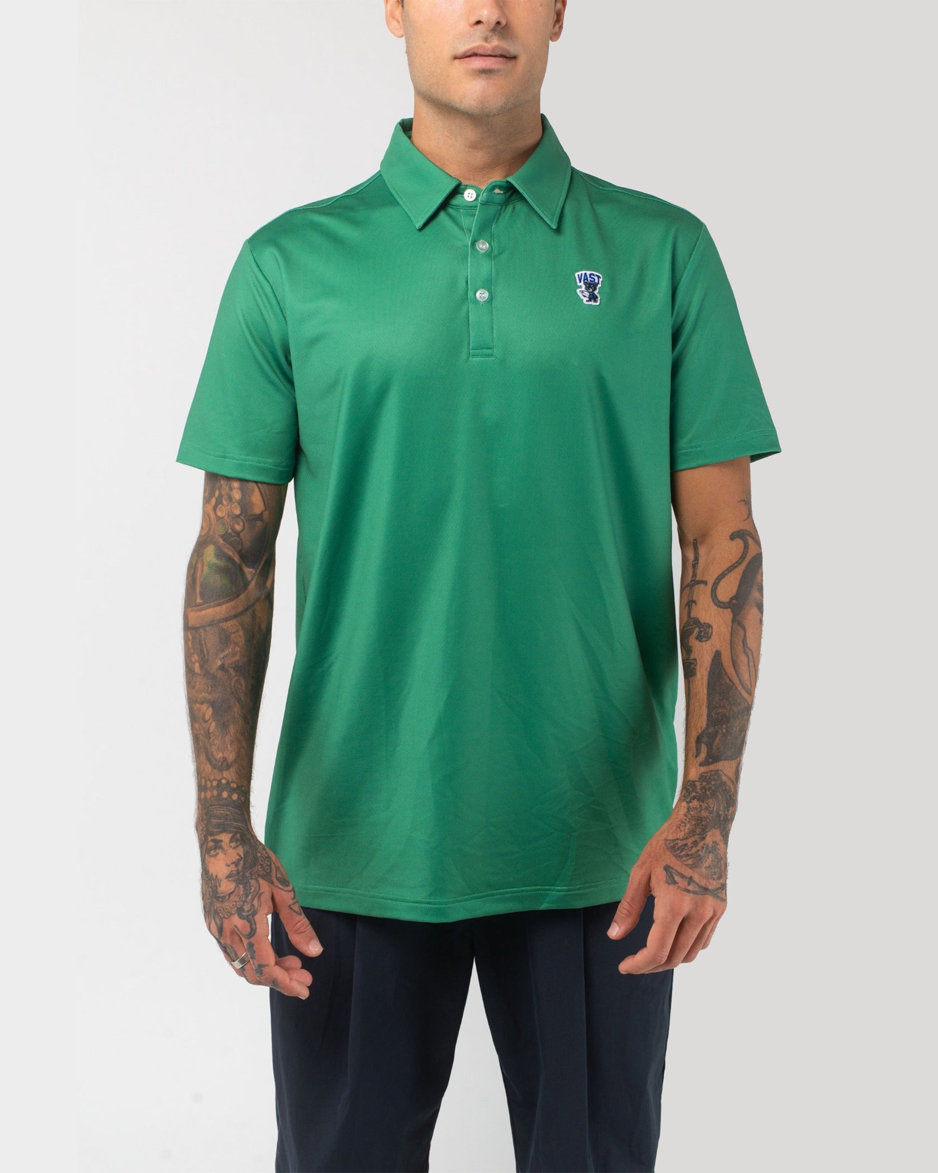 Vast. Aqua Terra Formosa Bear Polo Shirt - Green - $59.99 at Jack's Surfboards