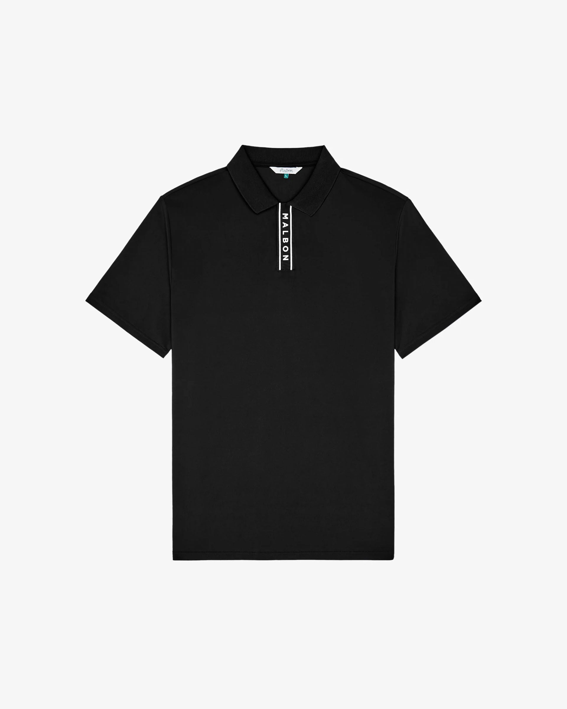 Block Placket Polo - Black