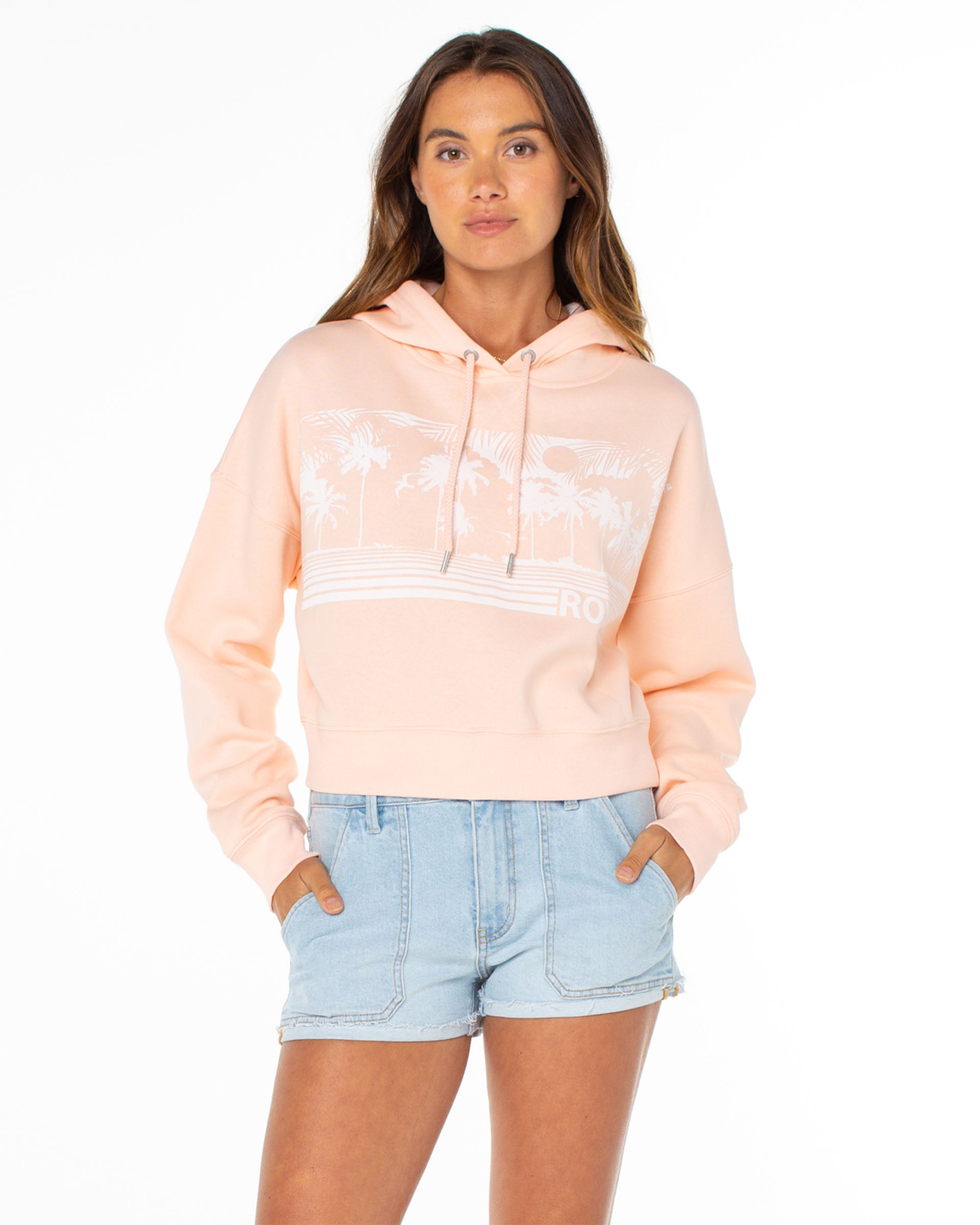 Breakwater P/O Hoodie - Tropical Peach Windy Palm