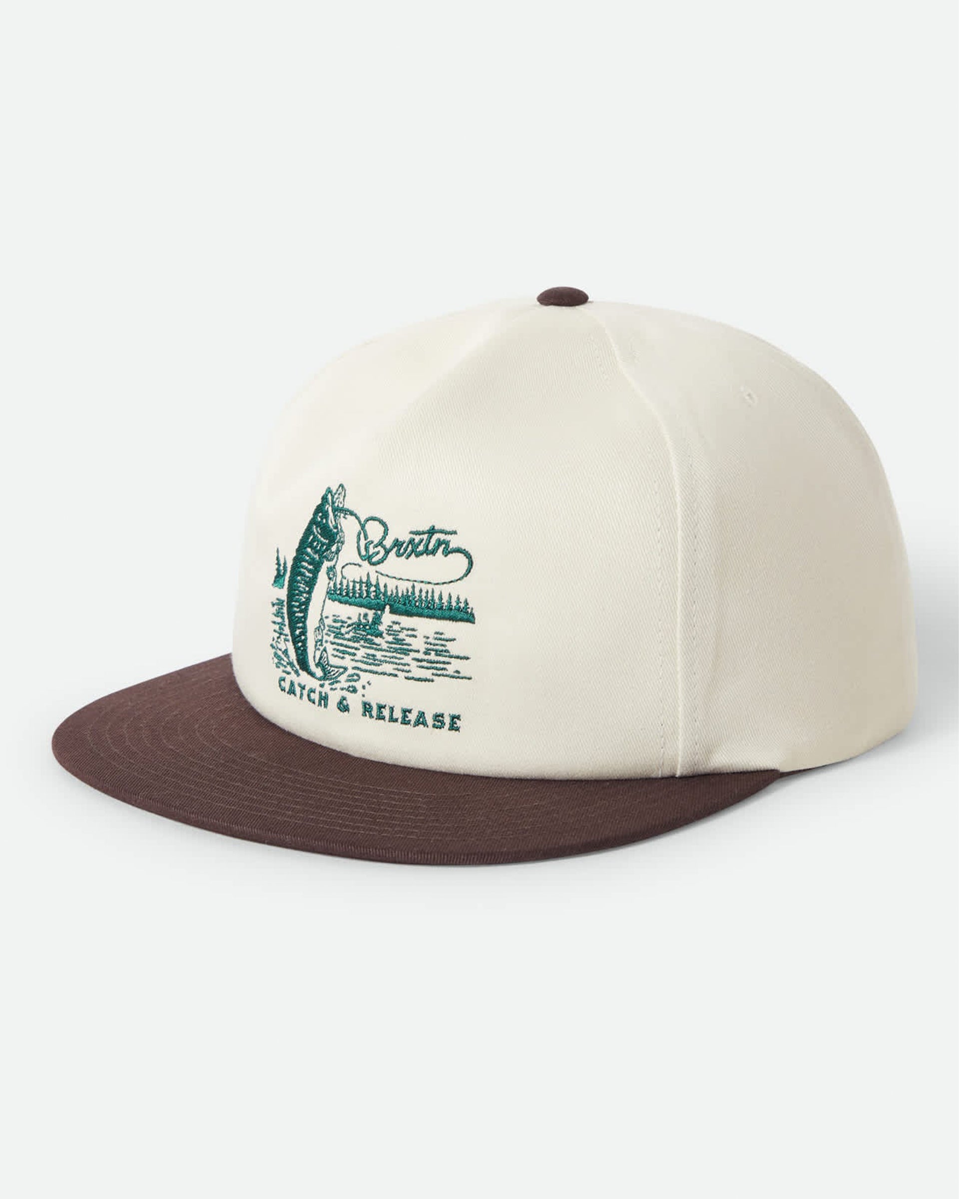 Catch And Release Snapback Hat - Off White/Brown