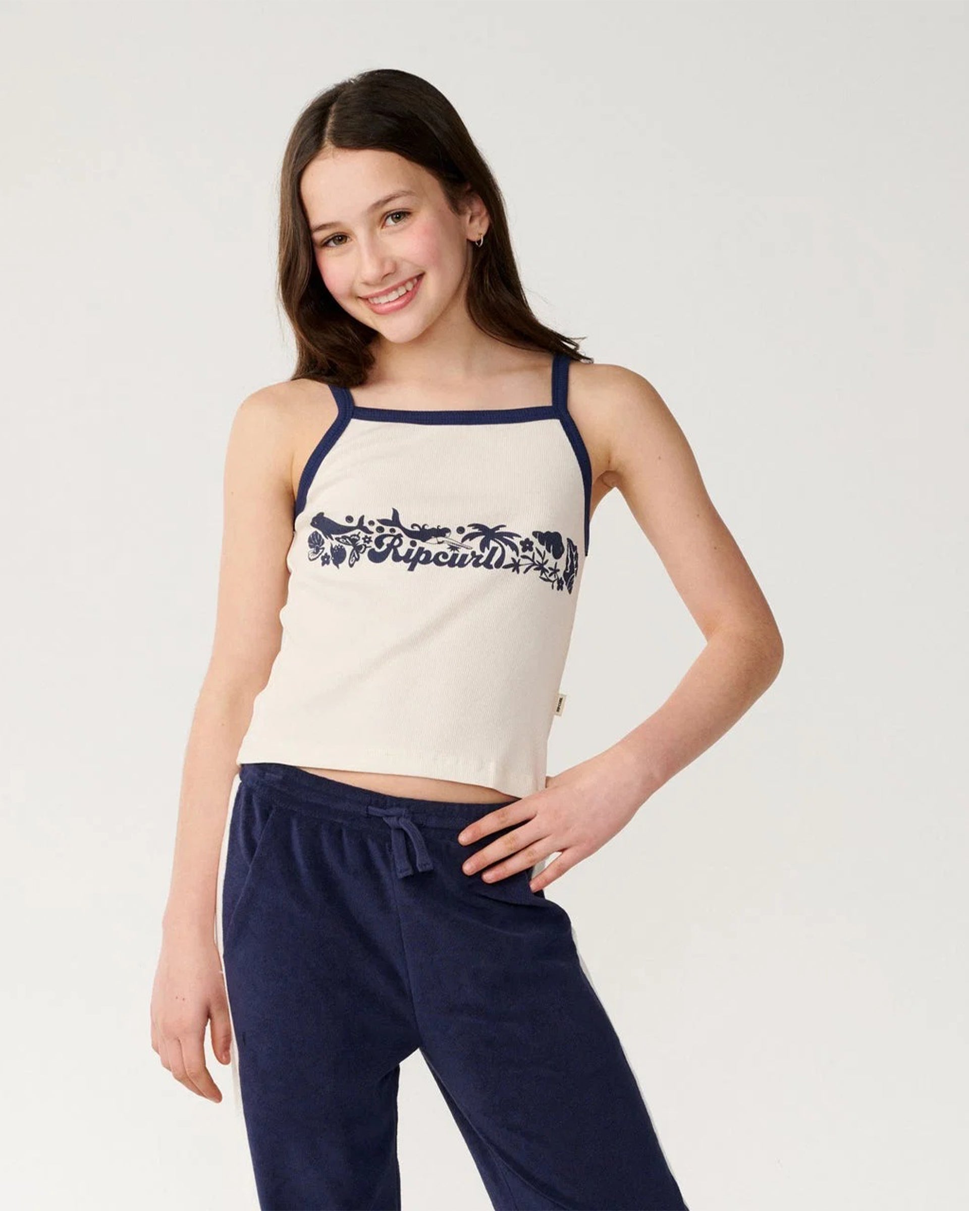 Rip Curl Girl's (8-16) Costa Del Sol Tank - Bone - $19.95 at Jack's Surfboards