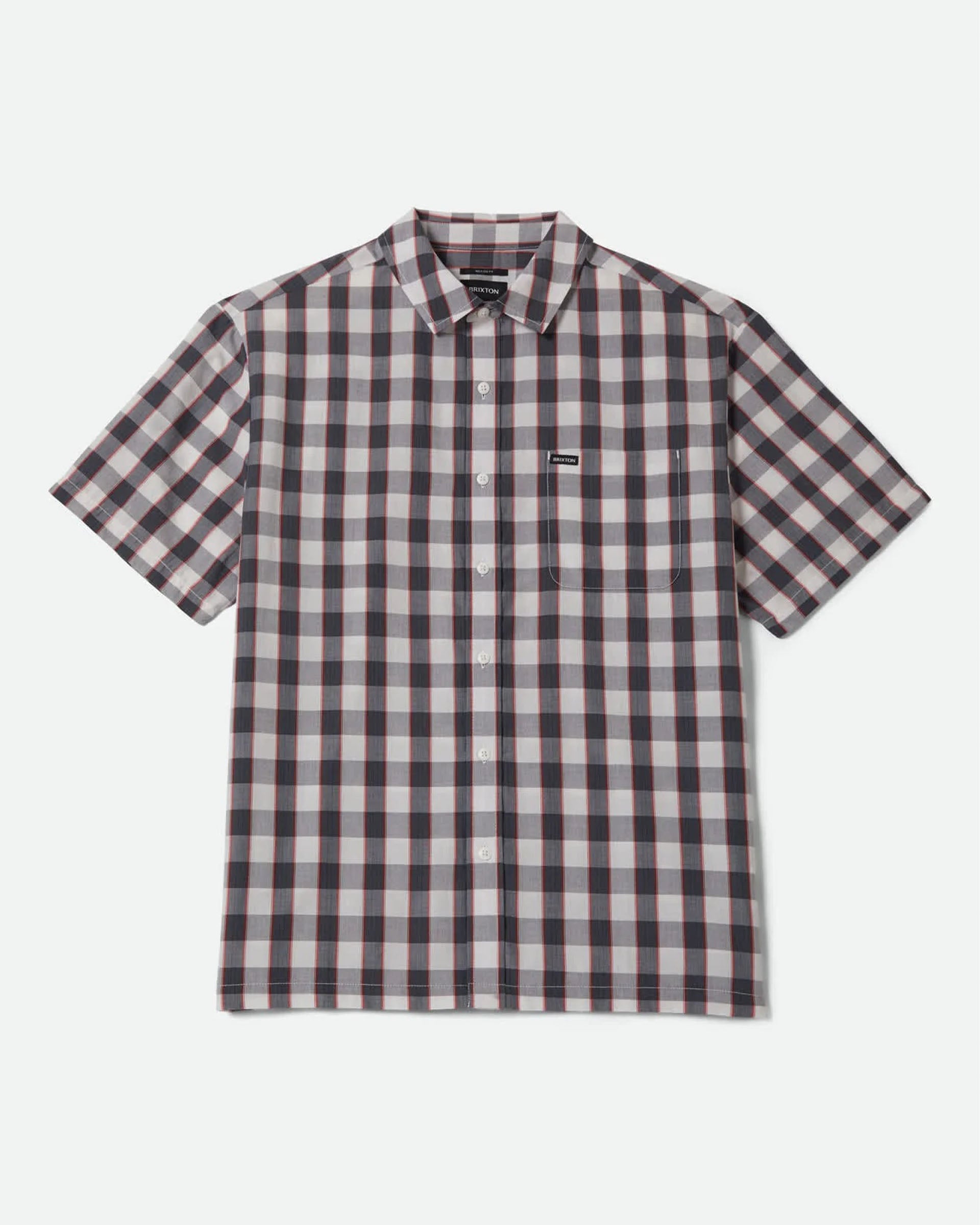 Cru Plaid S/S Shirt - Black/Off White/Red