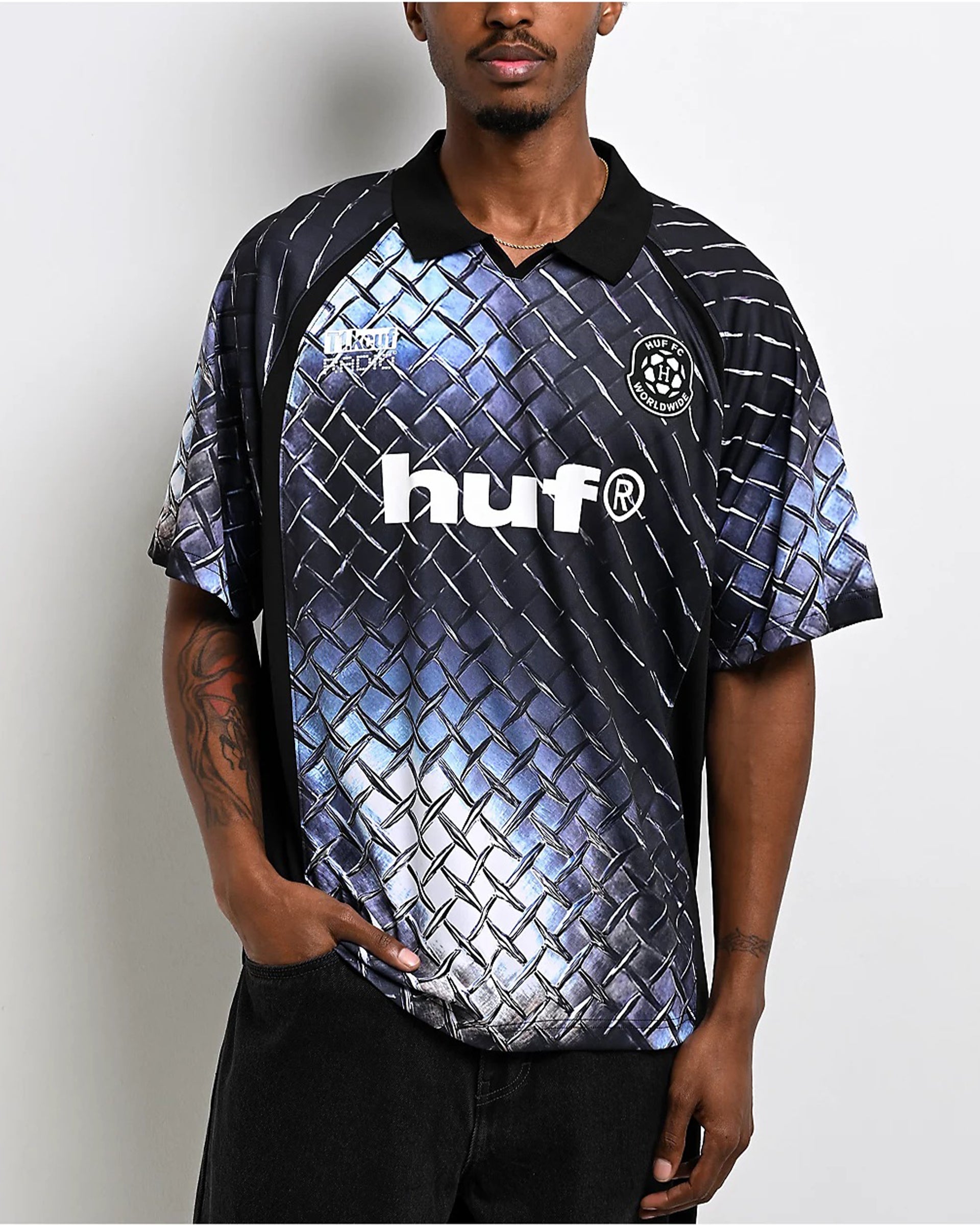 HUF Diamond Plate Soccer Jersey - Black - $80.00 at Jack's Surfboards
