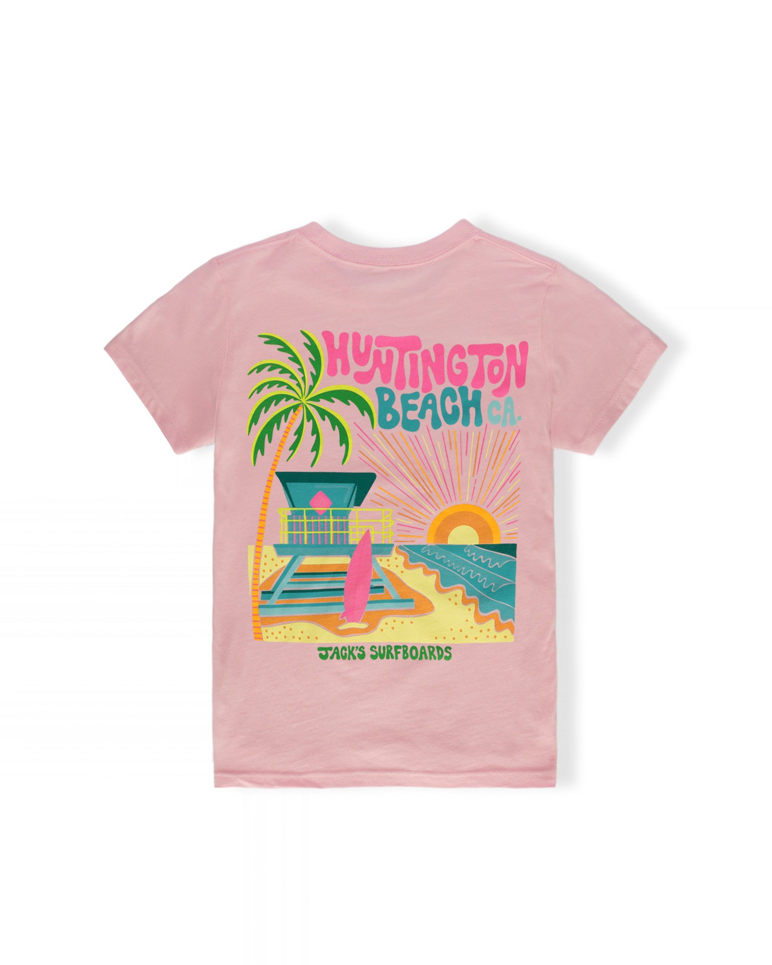 Girl's HB Tower Palm S/S Tee - Pink