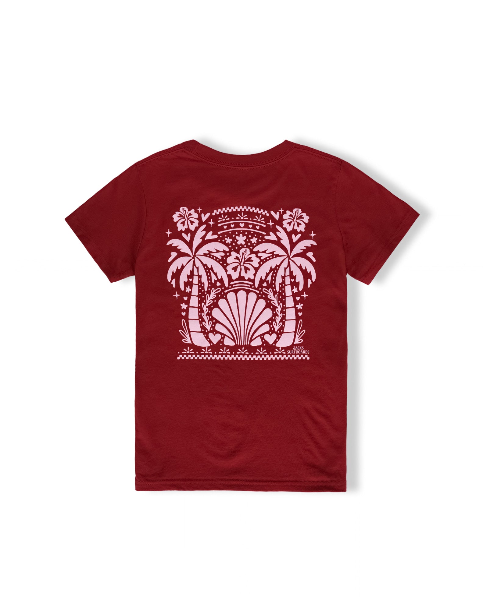 Jack's Surfboards Girl's Shell Over S/S Tee - Cardinal - $19.00 at Jack's Surfboards