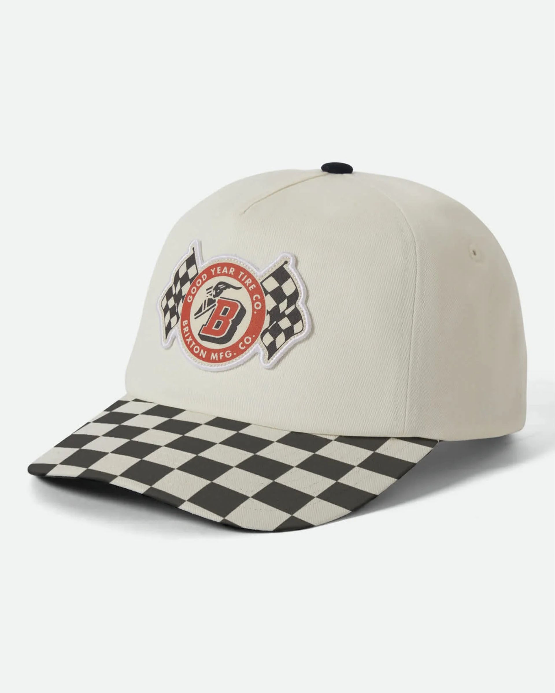 Brixton Goodyear Speedway Snapback Hat - Off White - $45.00 at Jack's Surfboards