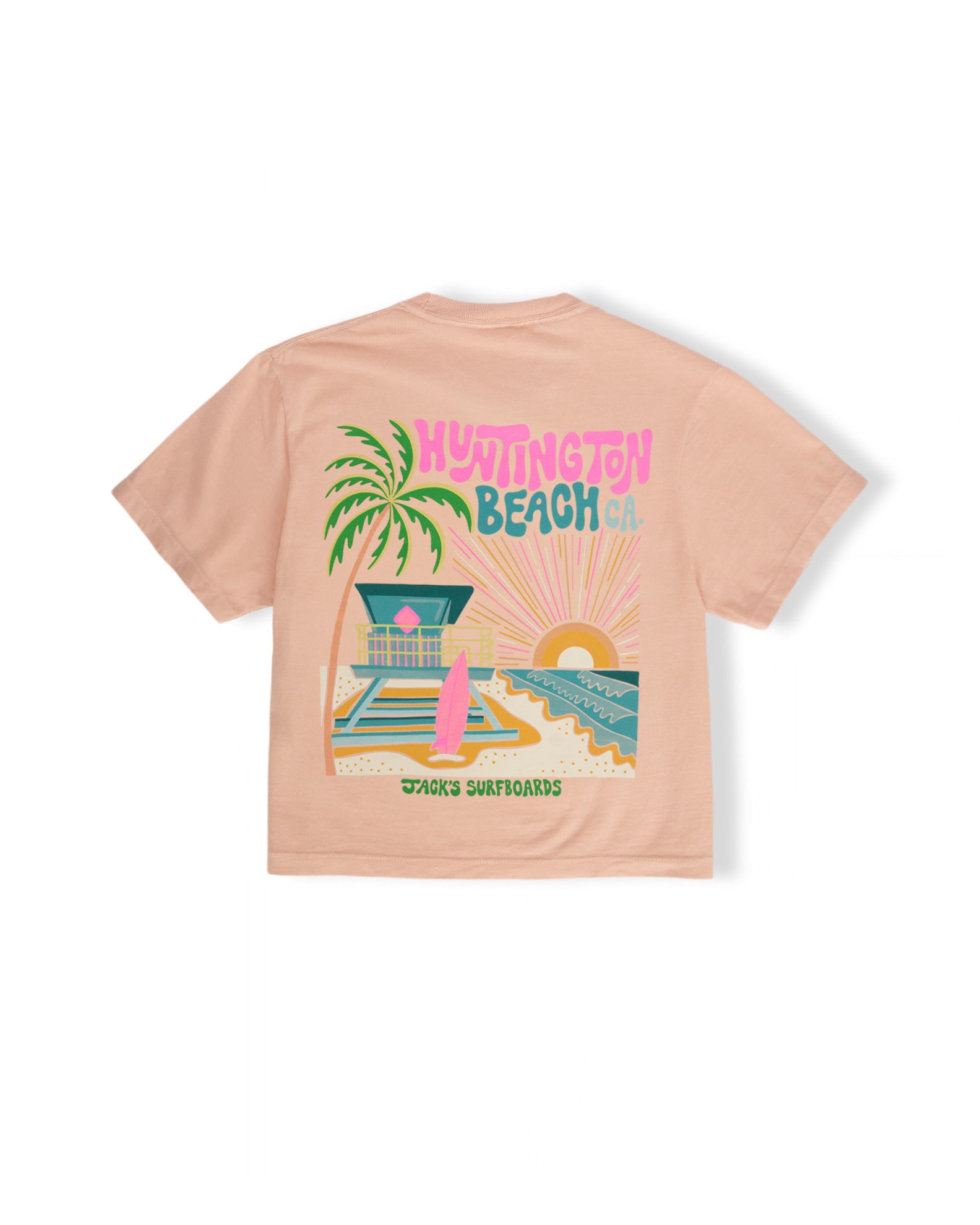 Jack's Surfboards HB Tower Palm Boxy S/S Tee - Peachy - $29.00 at Jack's Surfboards