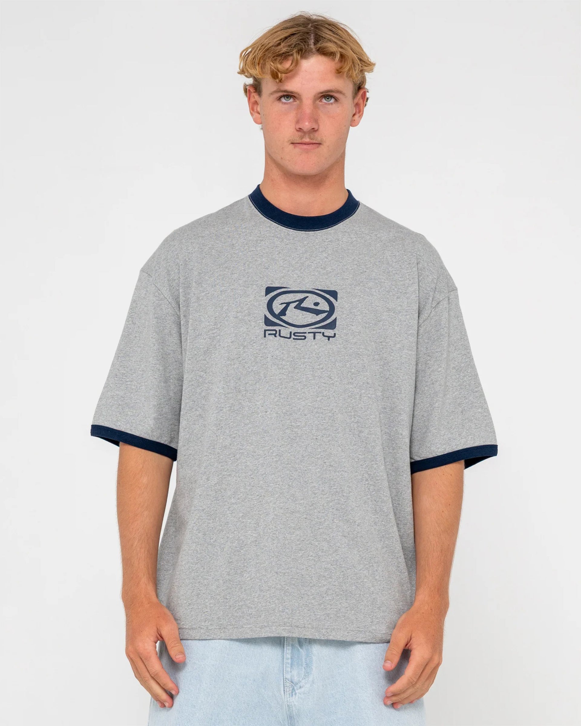 Hyper Ringer S/S T-Shirt - Grey Marle