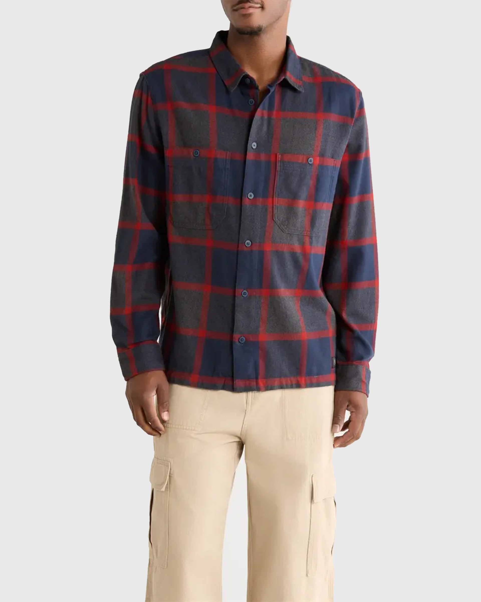 Vans Larkspur Plaid Flannel - Parisian Night/Poppy Ember - $65.00 at Jack's Surfboards