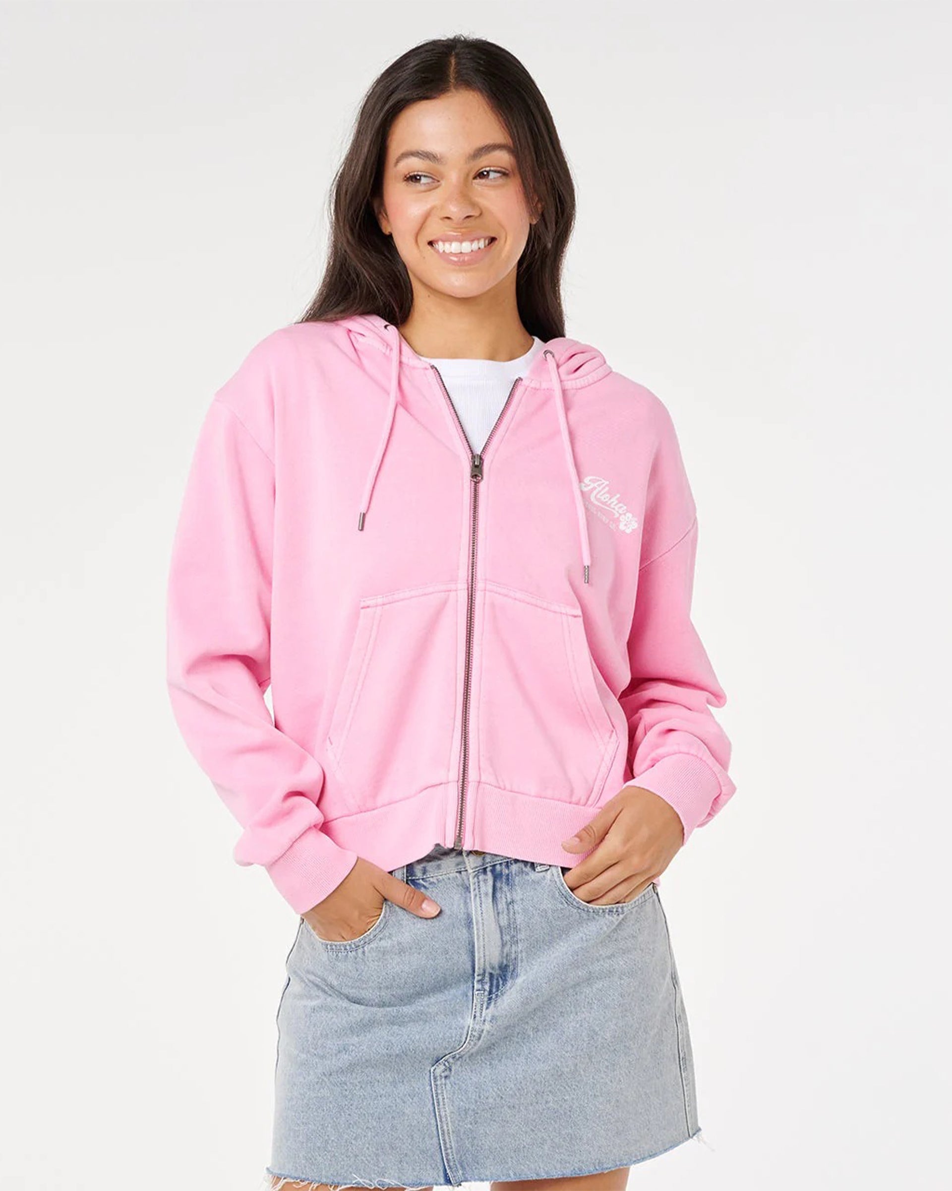 Luxe Surf Raglan Relaxed Crew - Pastel Pink