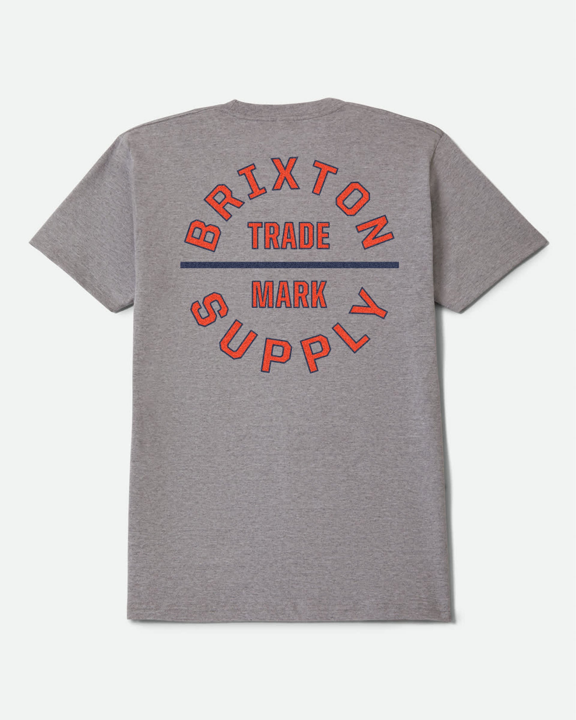 Brixton Oath V S/S Standard T-Shirt - Heather Grey/Lava Red/Midnight Blue - $30.00 at Jack's Surfboards