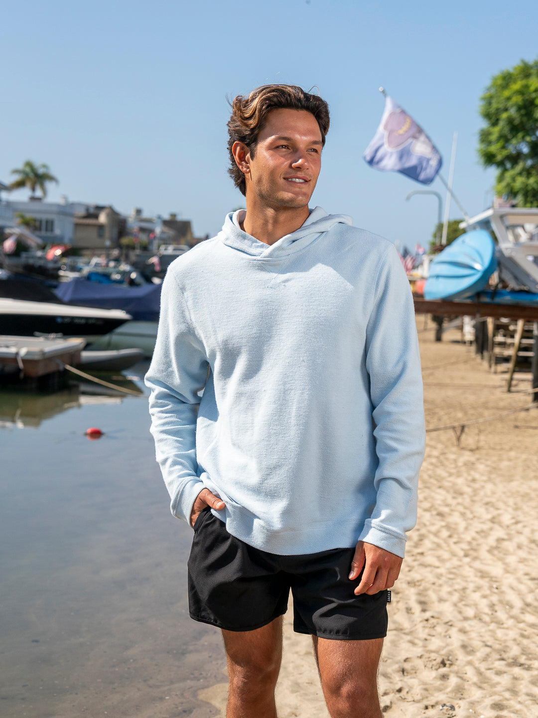 Otto Active Pullover Hoodie - Light Blue